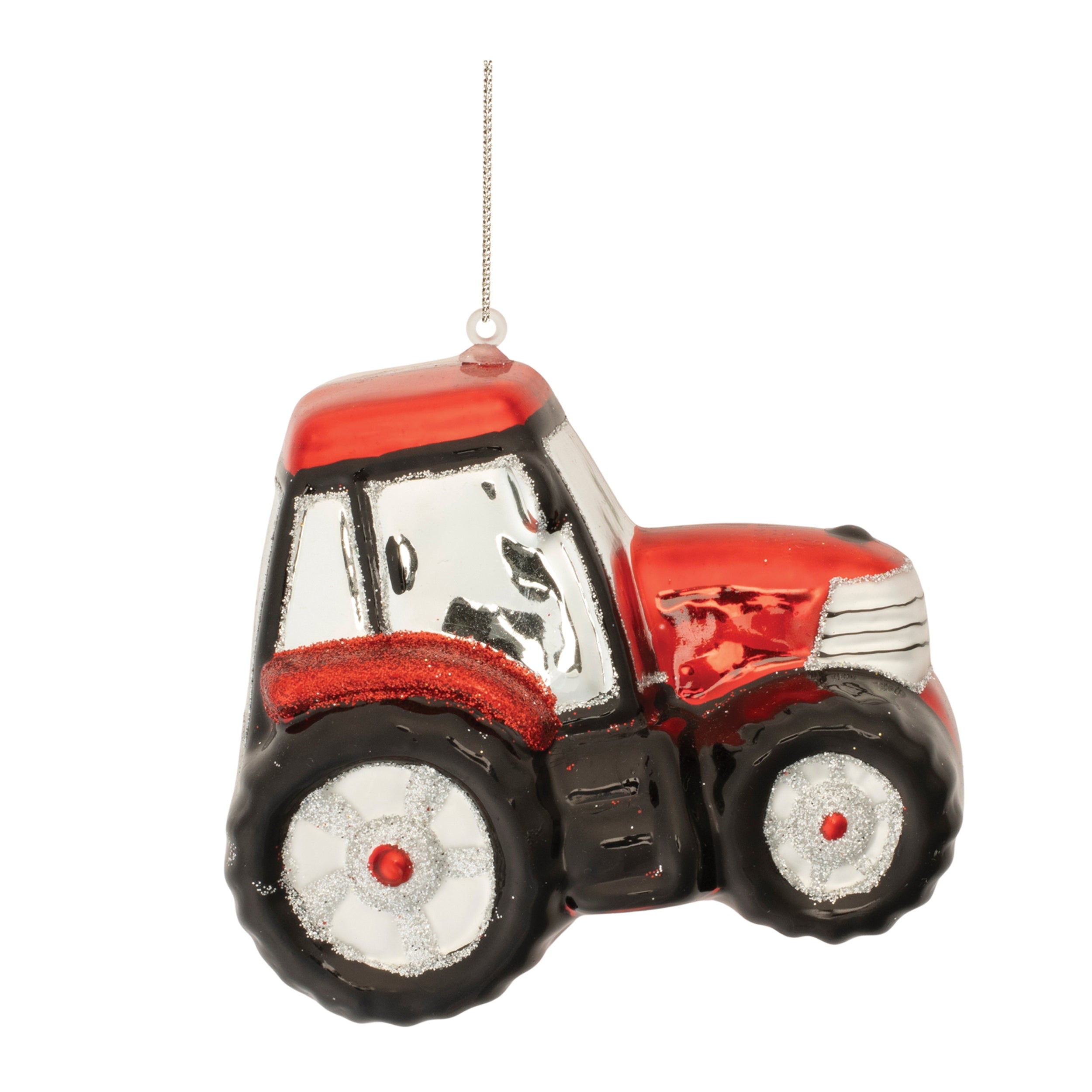 Tractor Ornament 3.5”H Glass