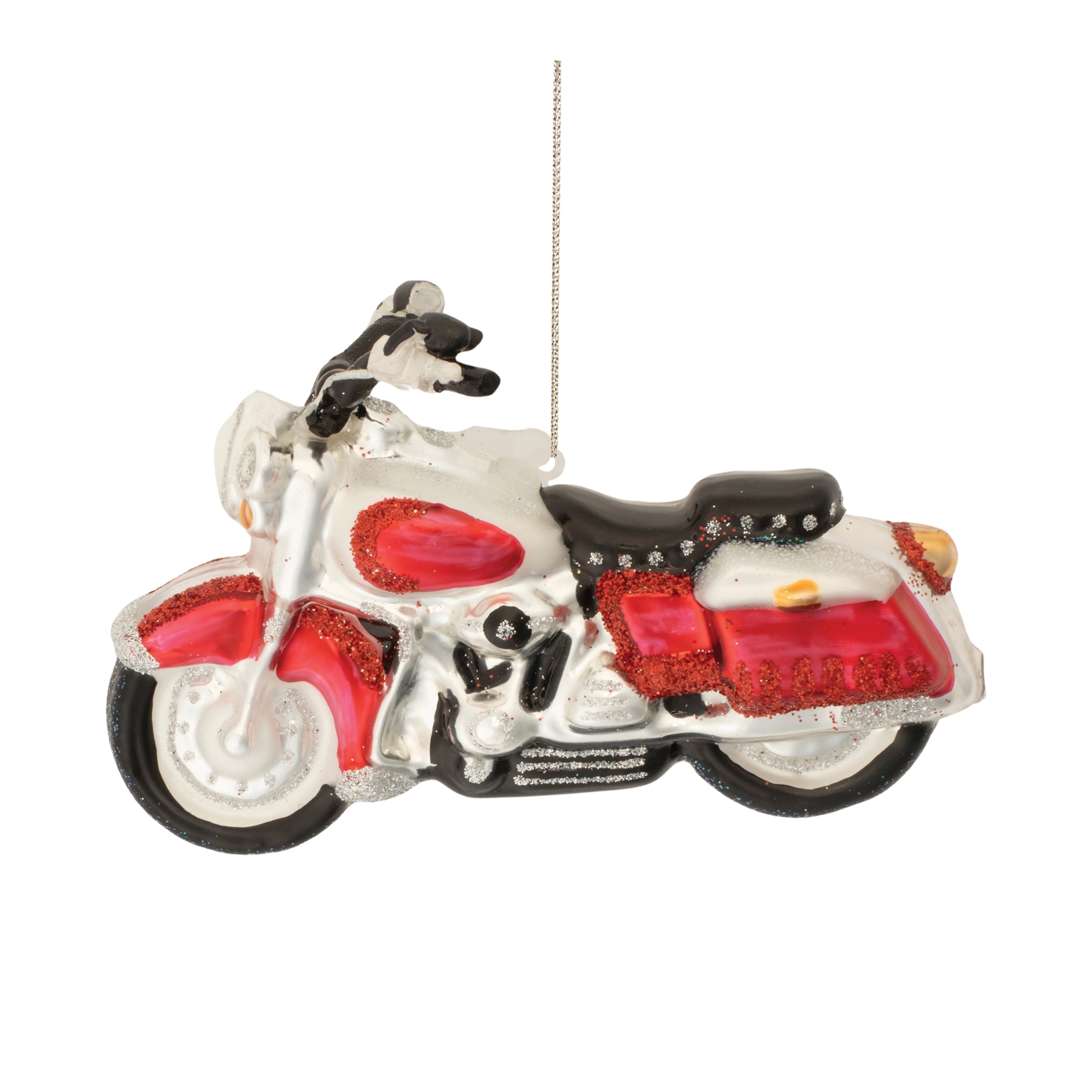 Motorcycle Ornament 5"L x 3"H Glass