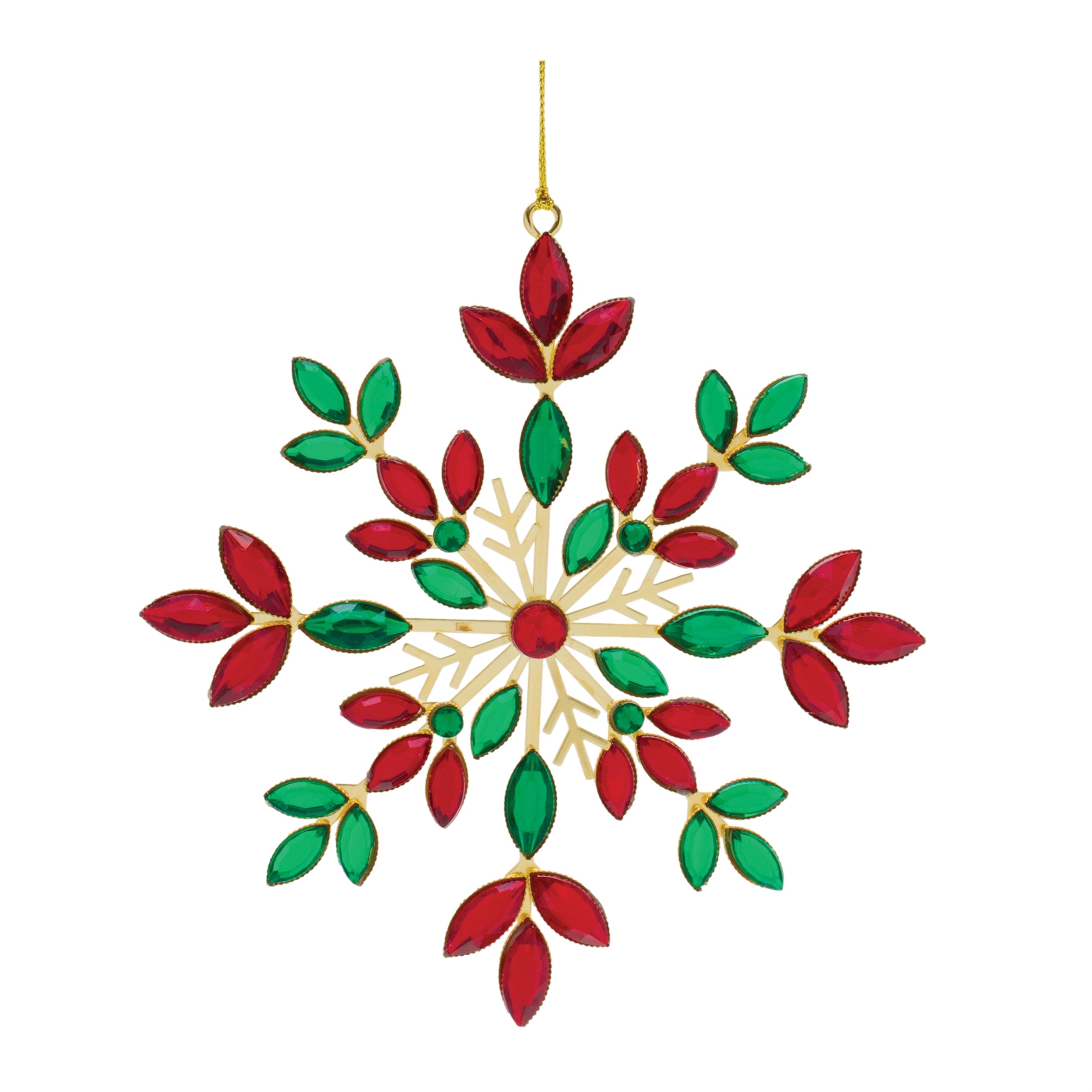 Jewel Snowflake Ornament 6”H Iron/