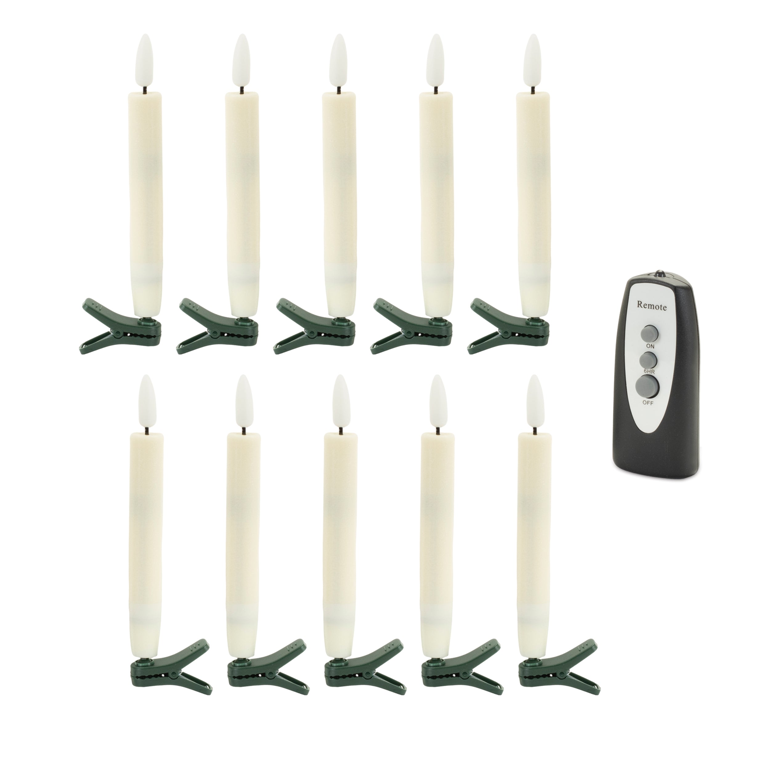 Candle Clip w/Remote (Set of 10) 5.5”H 1 AAA Battery Not Included