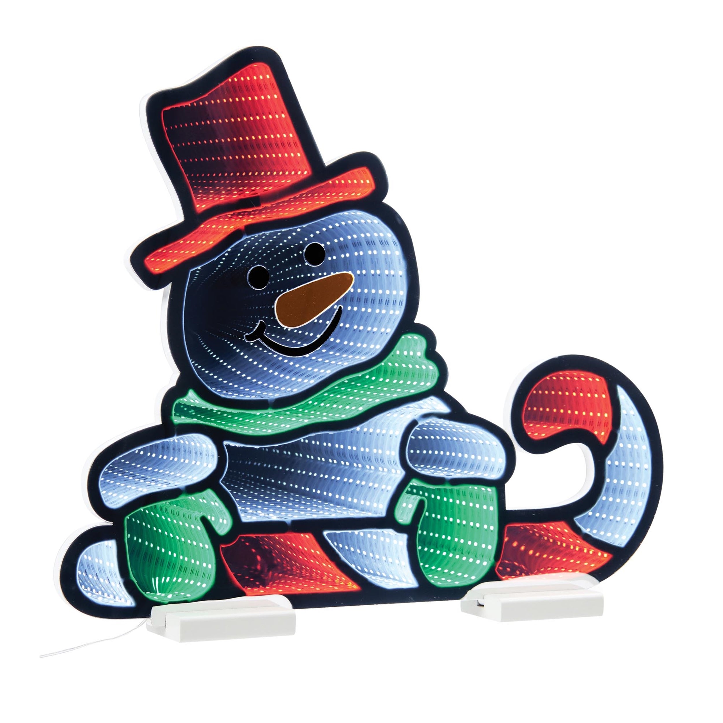 Snowman w/Candy Cane Ekkolight 21.5"H Acrylic UL Plug