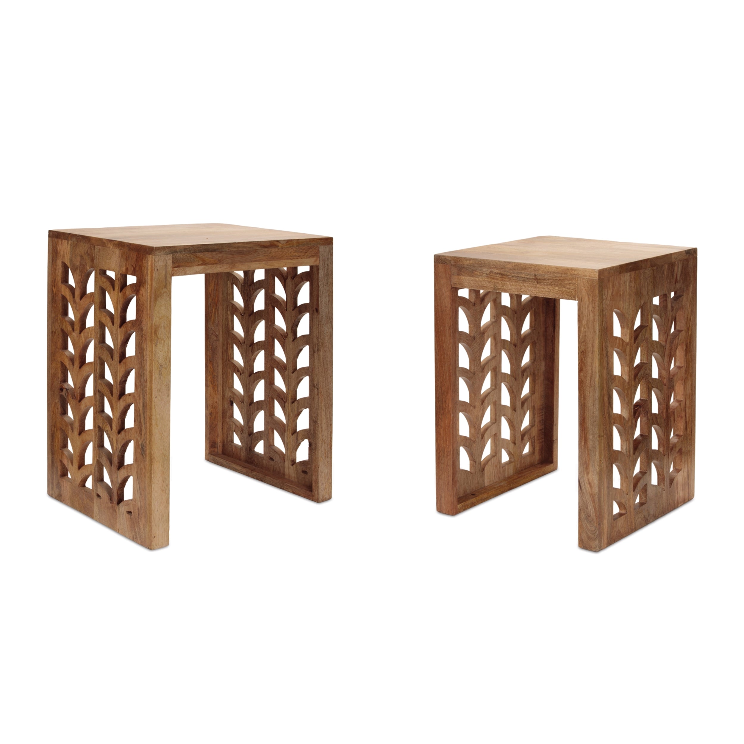 Nesting Tables (Set of 2) 14"SQ x 20"H, 18"L x 14"W x 23"H Wood