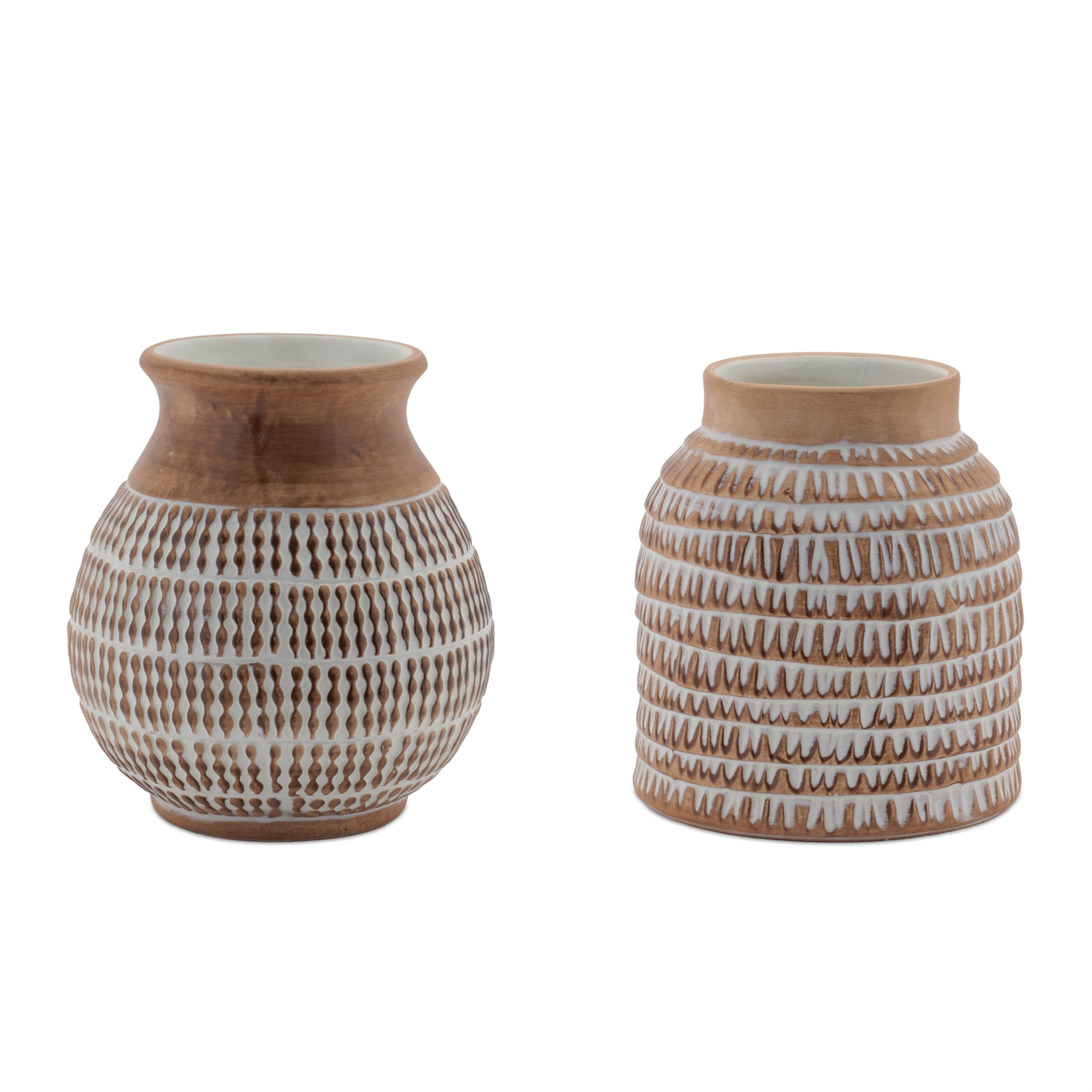 Vase (2 Asst) 5.5"D x 6"H Ceramic