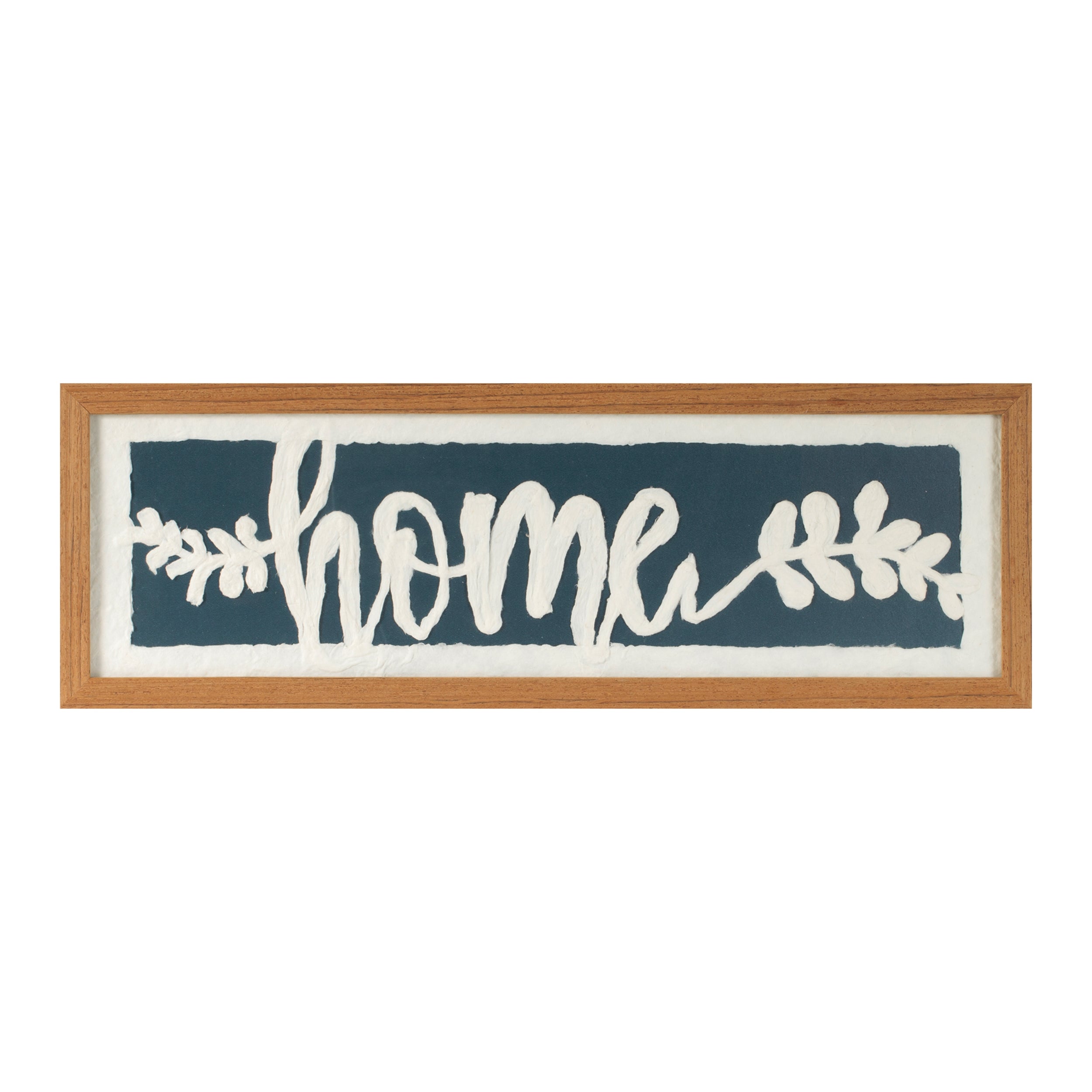 Framed Home Plaque 24"L x 8"H Paper/Wood/Glass