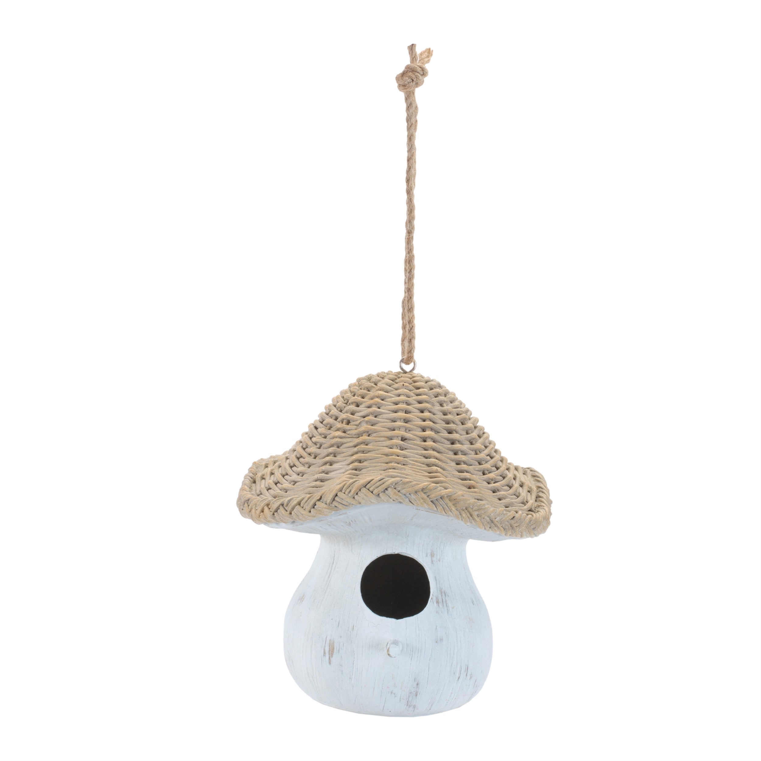 Mushroom Birdhouse 8"H Resin