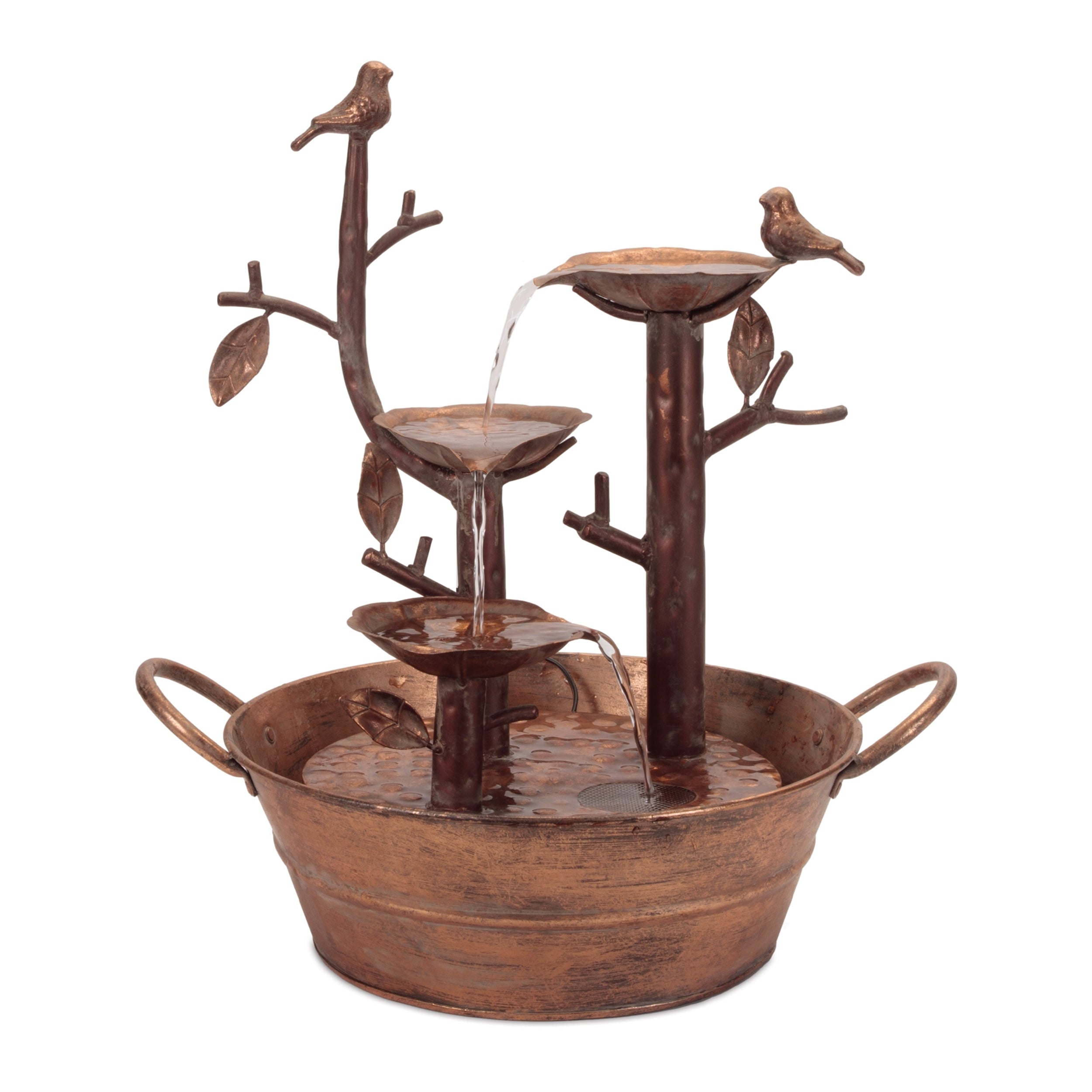Fountain w/Birds 18.5”H Iron (pump YH1020)