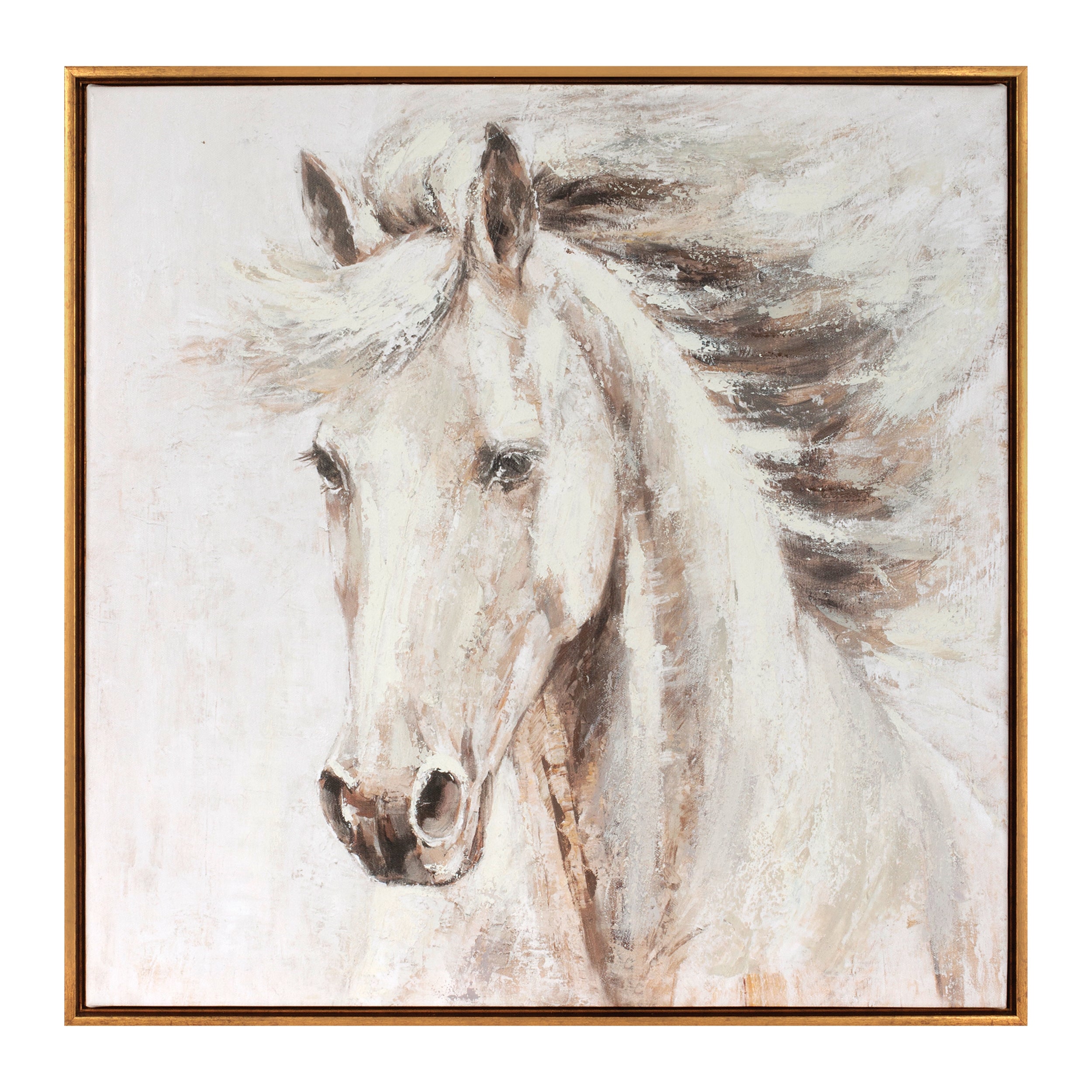 Framed Horse Canvas 24”SQ Canvas/Wood/