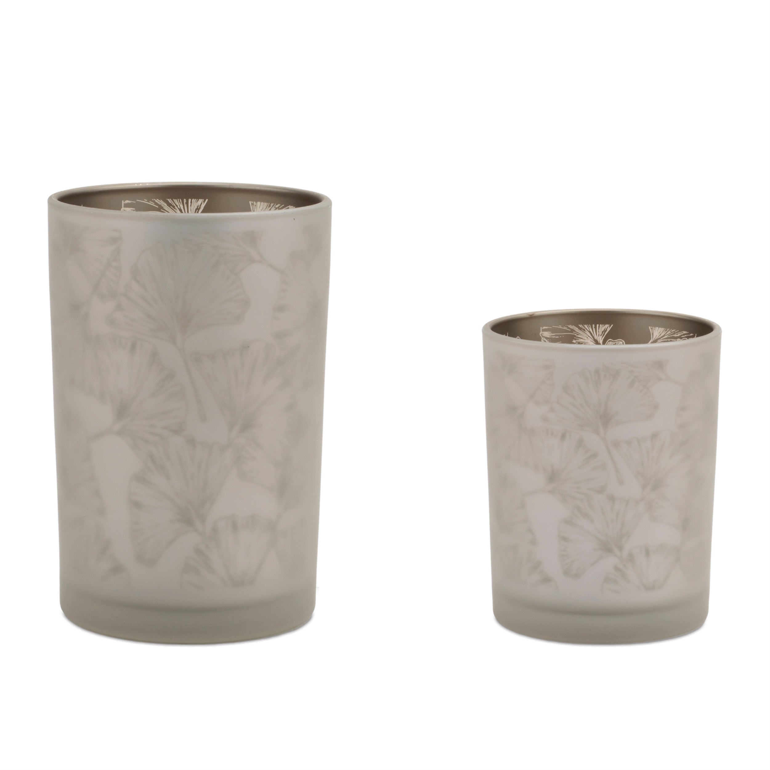 Candle Holder (Set of 2) 3.75"D x 5"H, 4.5"D x 7"H Glass