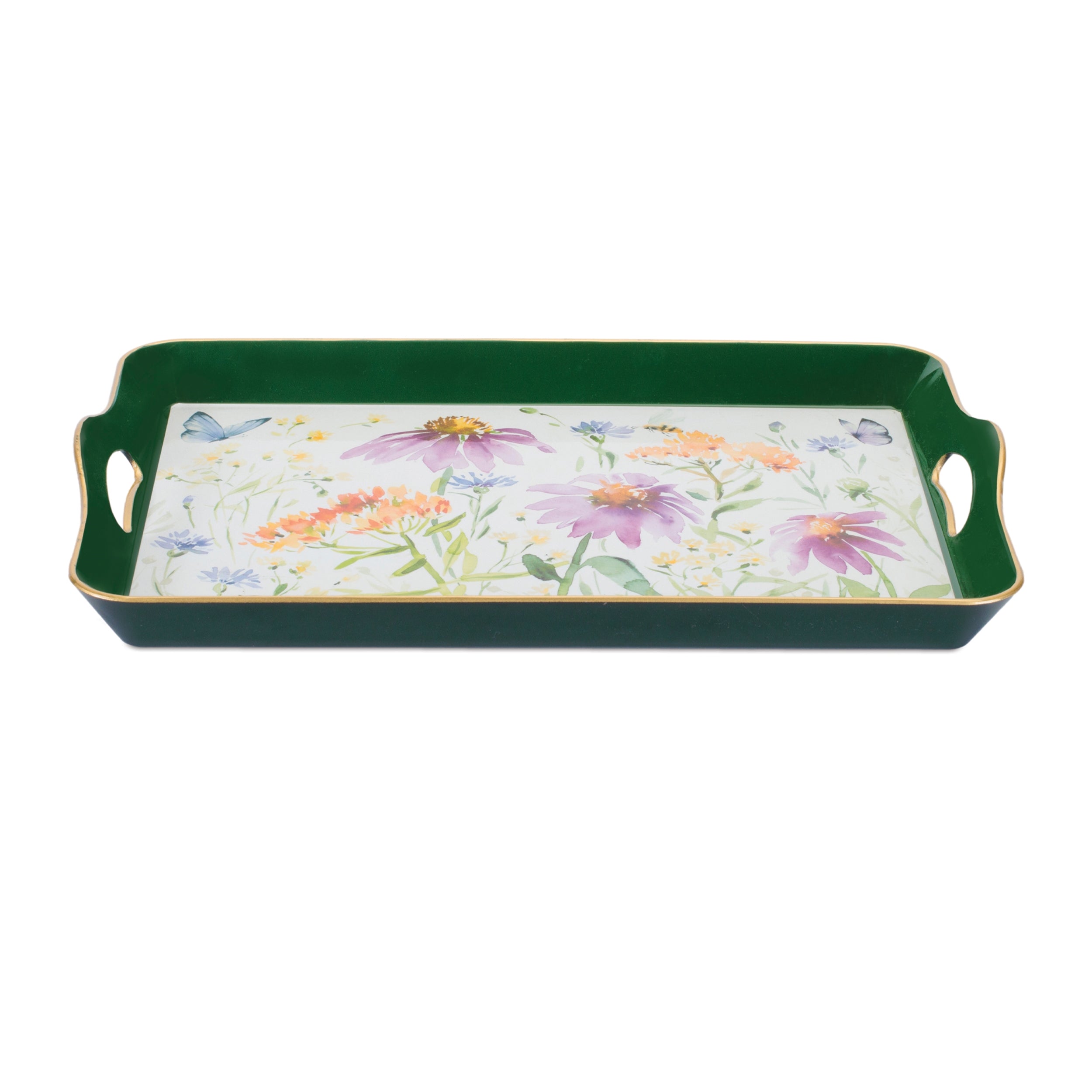 Flower, Butterfly & Bee Tray 17"L x 11.5"W /Paper