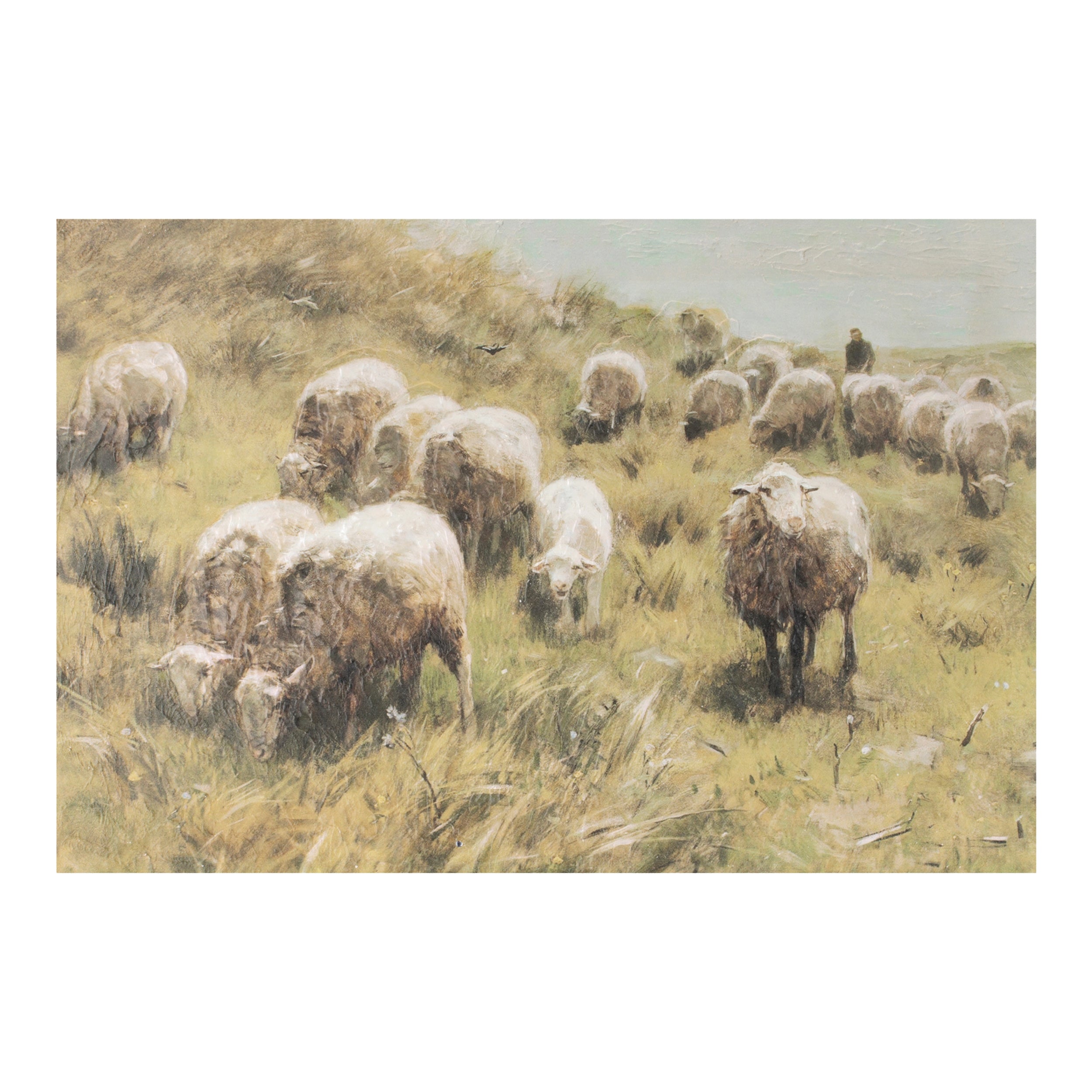 Sheep Print 23.5"L x 15.75"H Wood/Wood