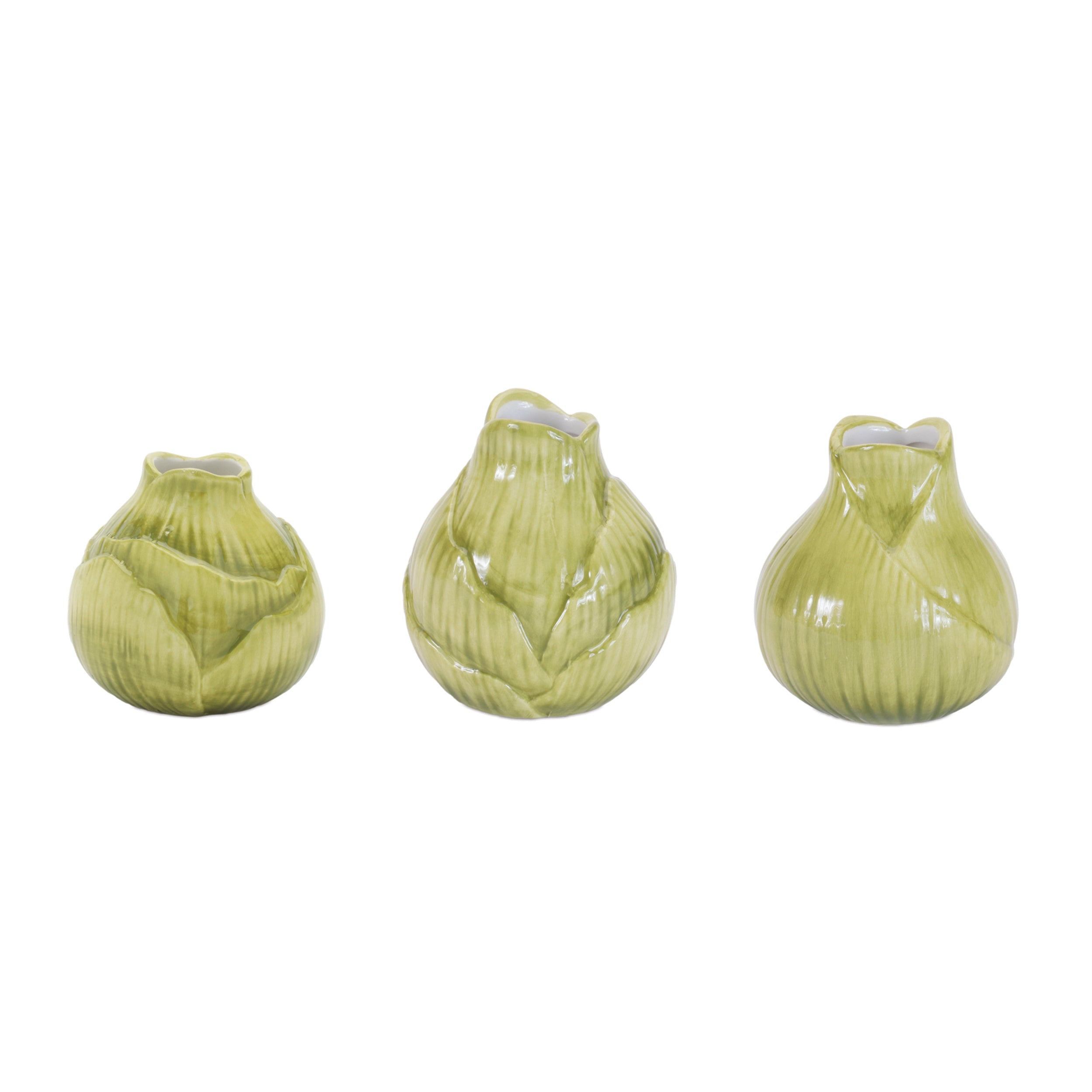 Bulb Vase (3 Asst) 3.25"H, 3.5"H, 3.75"H Dolomite