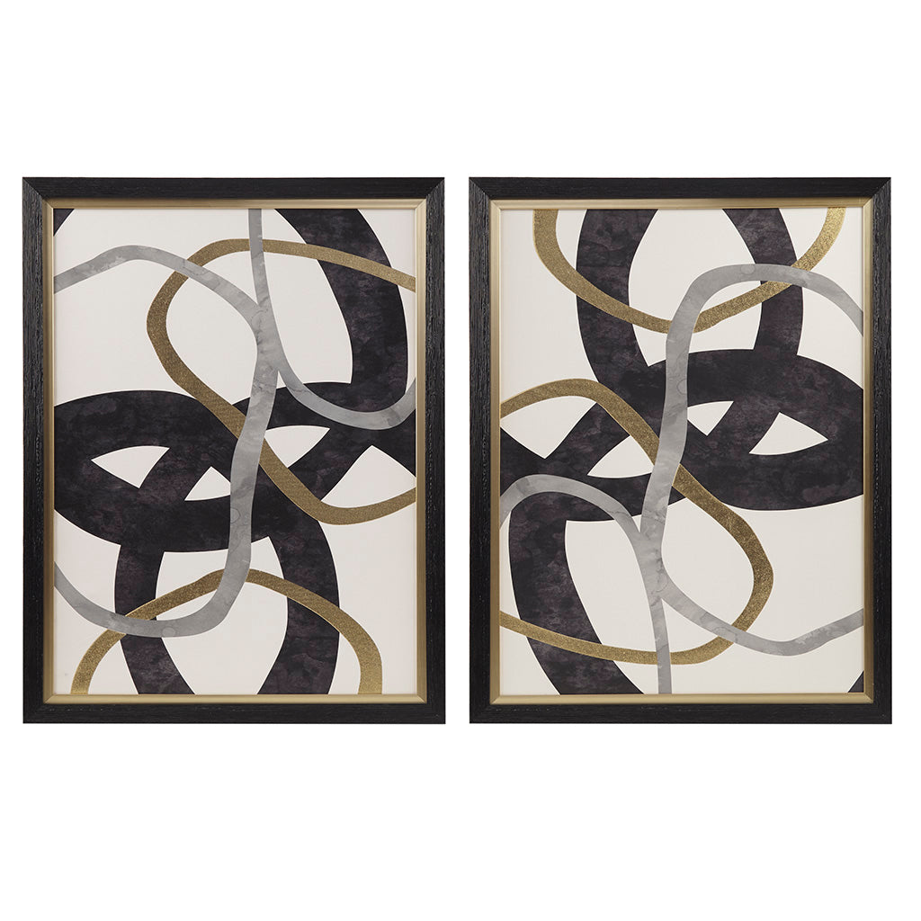 Moving Midas  Hand Embellished Abstract 5-piece Gallery Canvas Wall Art Set