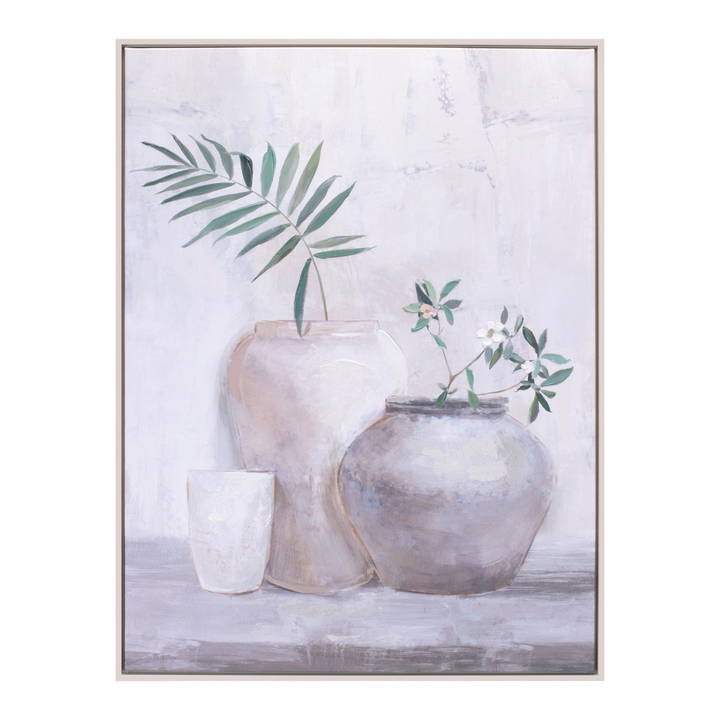 Framed Foliage Vase Canvas 24"L x 32"H Canvas//Wood