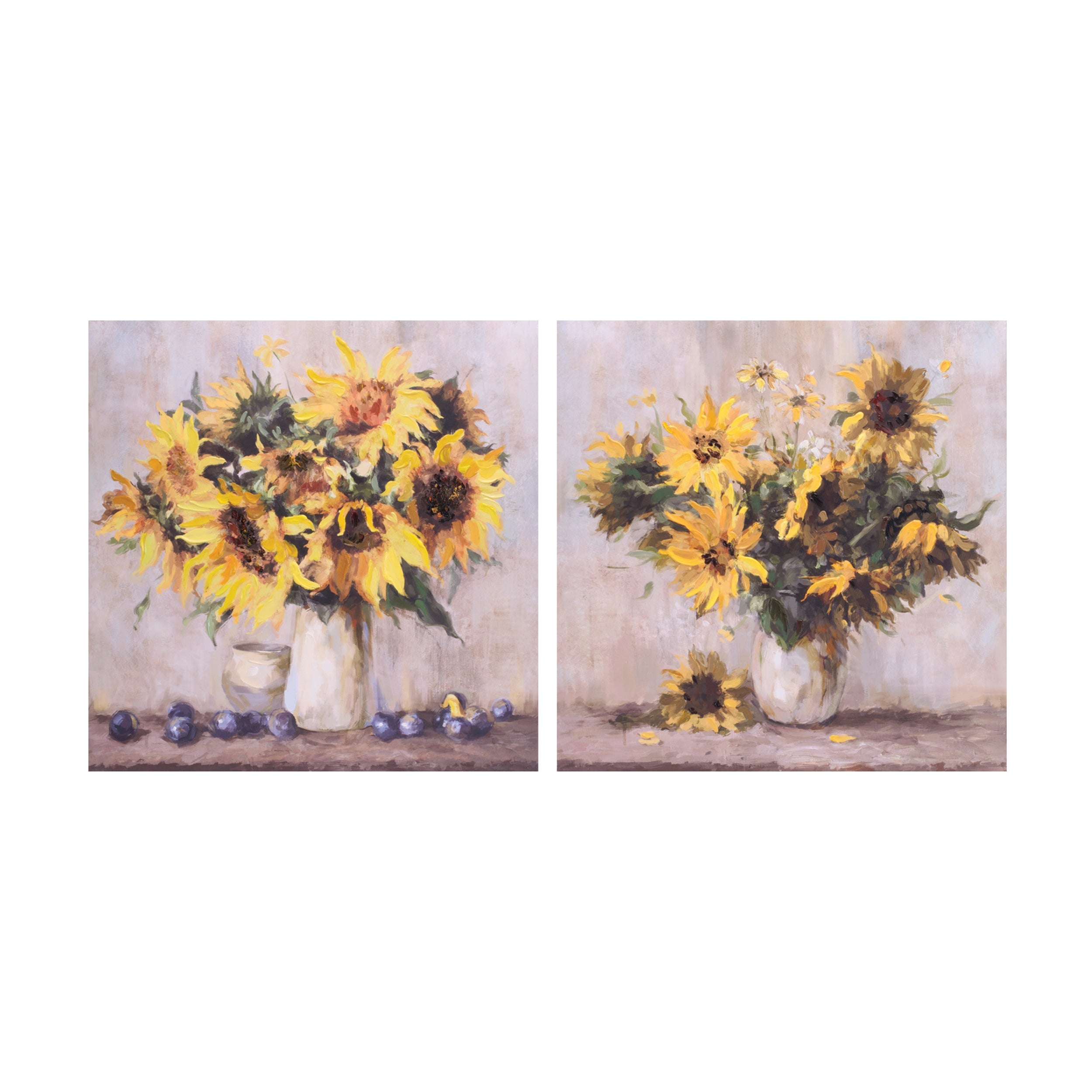Sunflower Canvas (2 Asst) 23.5”SQ Canvas/Wood