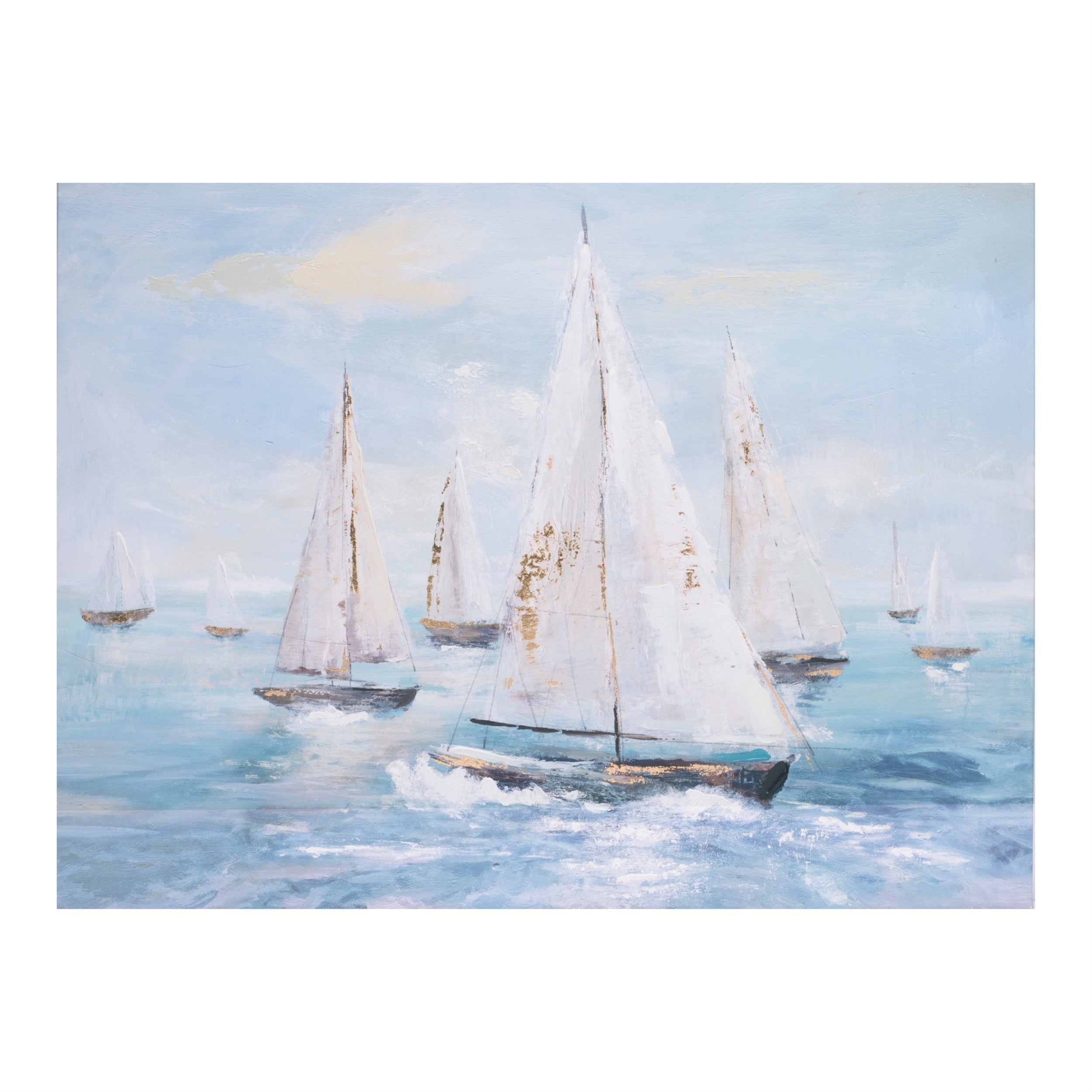 Sailboat Canvas 32"L x 24"H Canvas/Wood