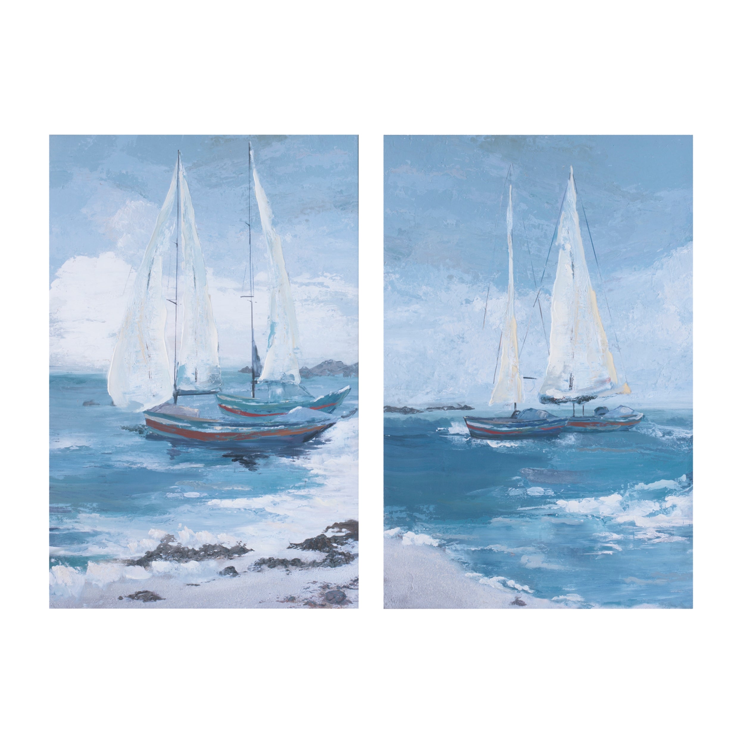 Boat Canvas (2 Asst) 24"L x 36"H Canvas/Wood