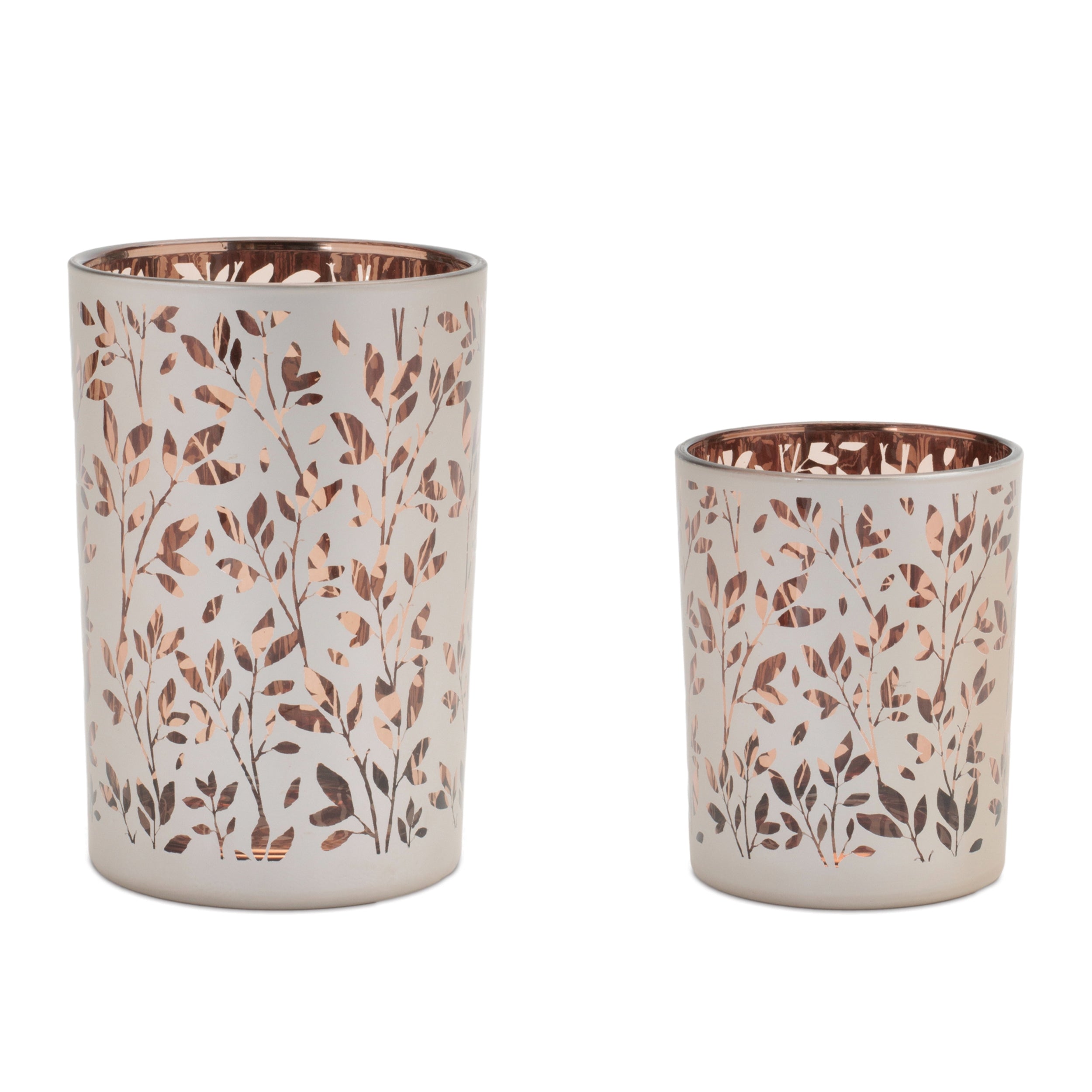 Candle Holder (Set of 2) 3.75"D x 5"H, 4.5"D x 7"H Glass