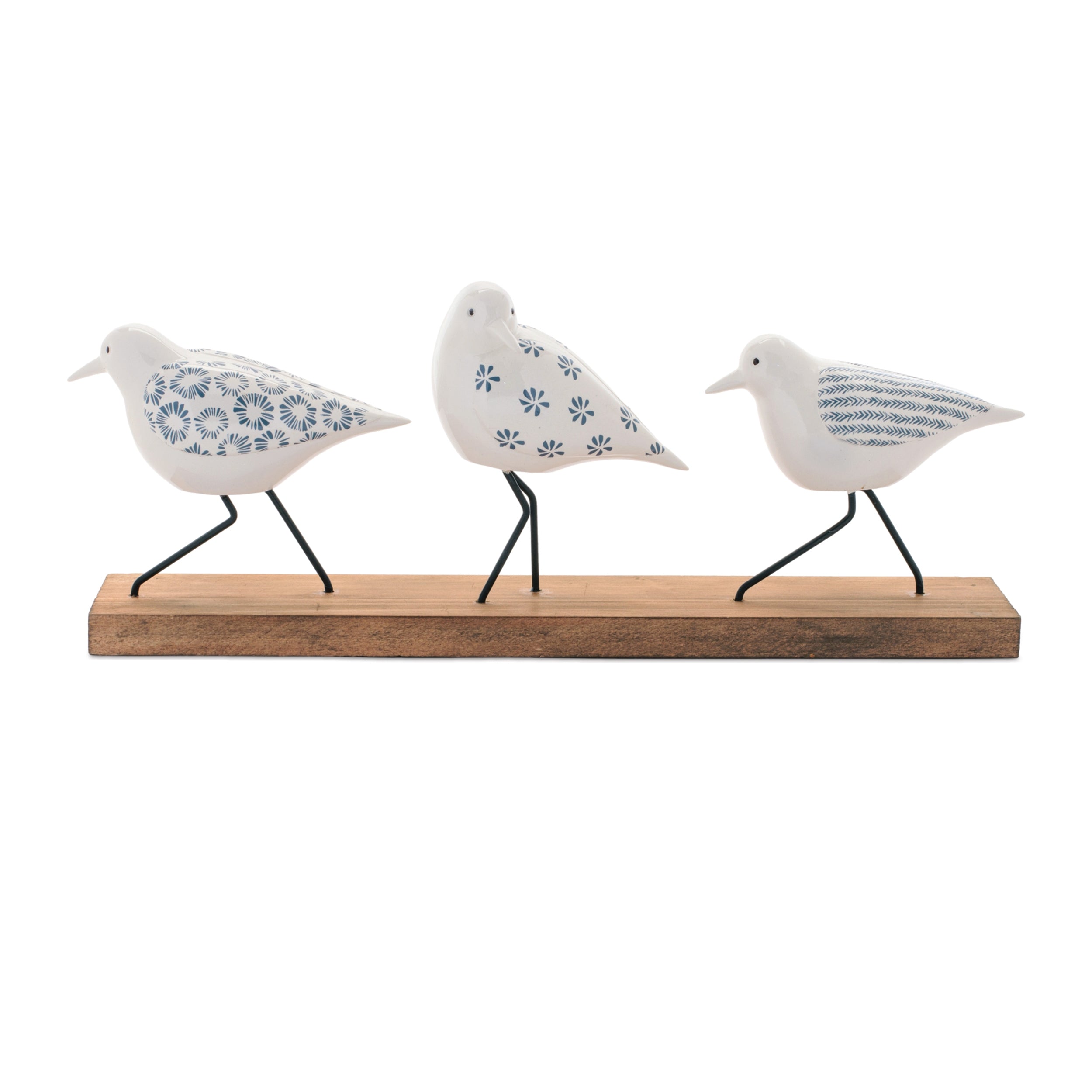 Triple Sea Bird on Base 17.5"L x 6.75"H Resin/Metal