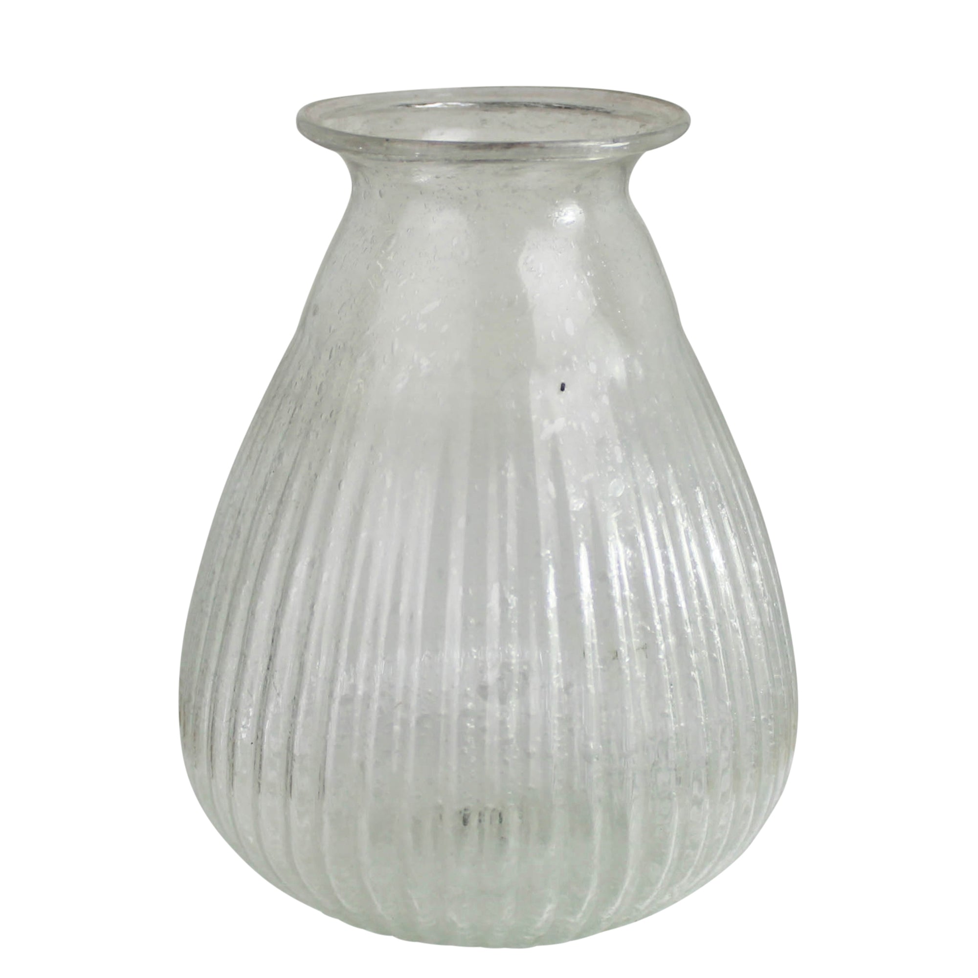 Peppered Vase, Wide Bottom, Seeded Glass