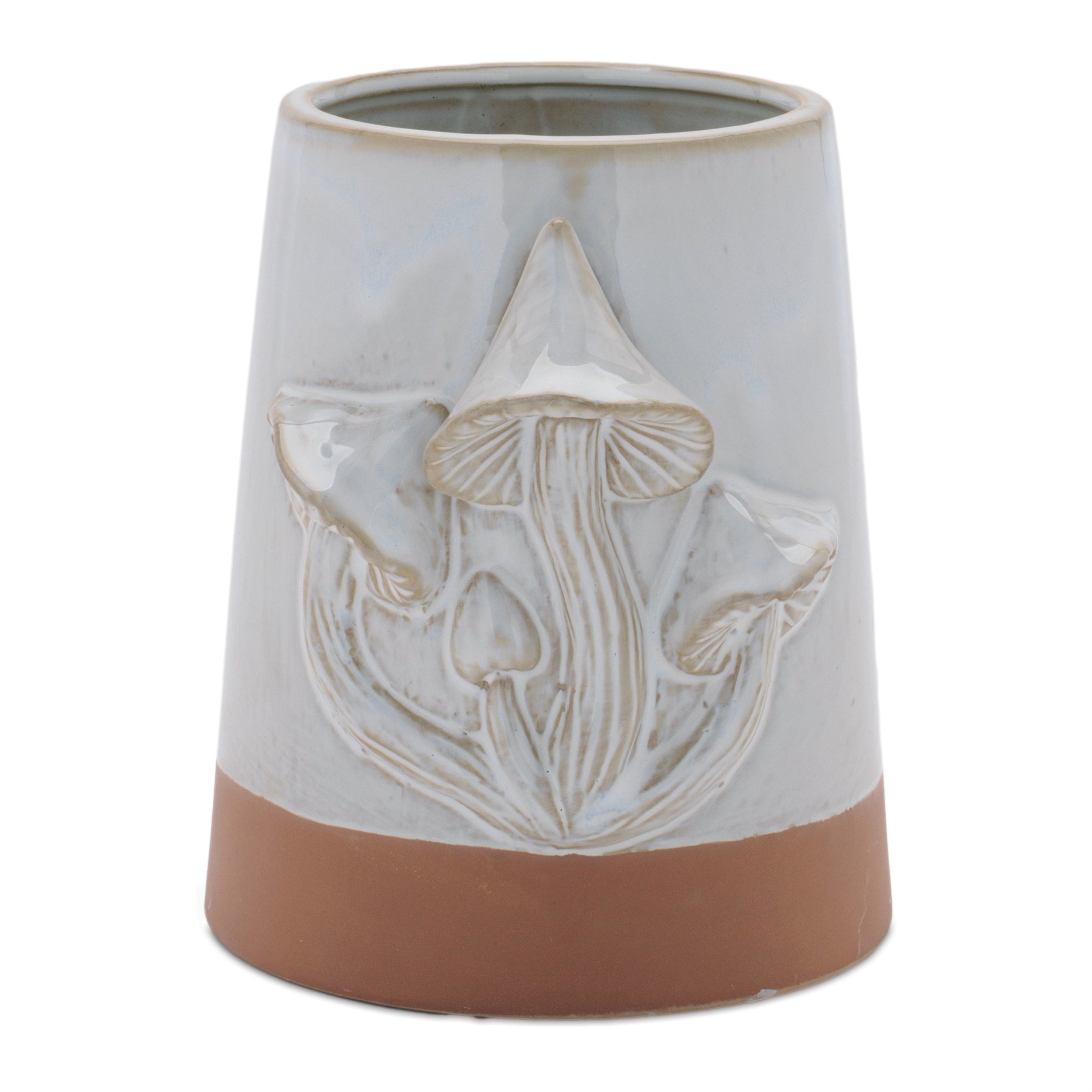 Container w/Mushrooms 5.5"D x 6"H Porcelain