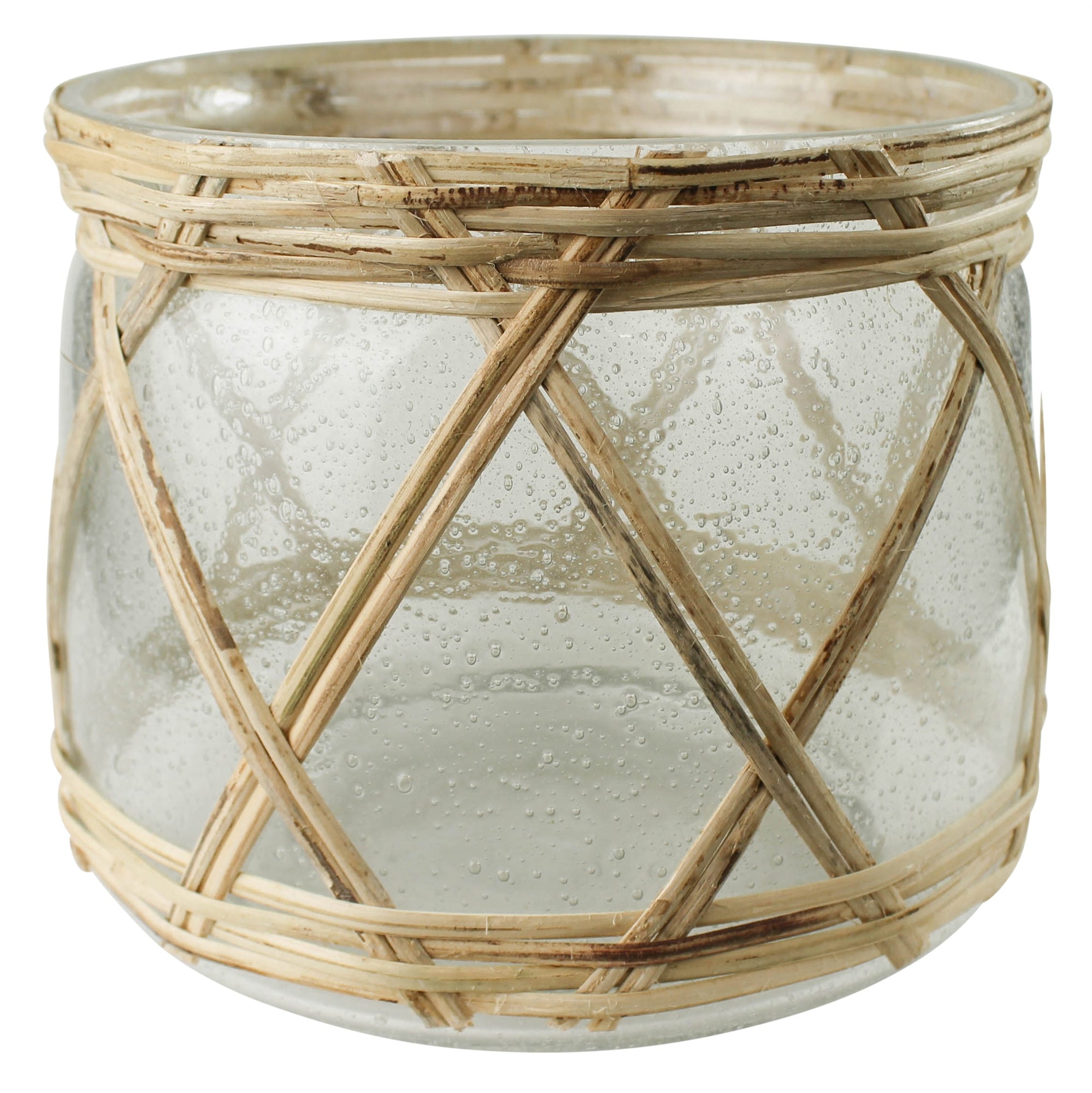 Cairo Hurricane, Glass & Rattan - Med