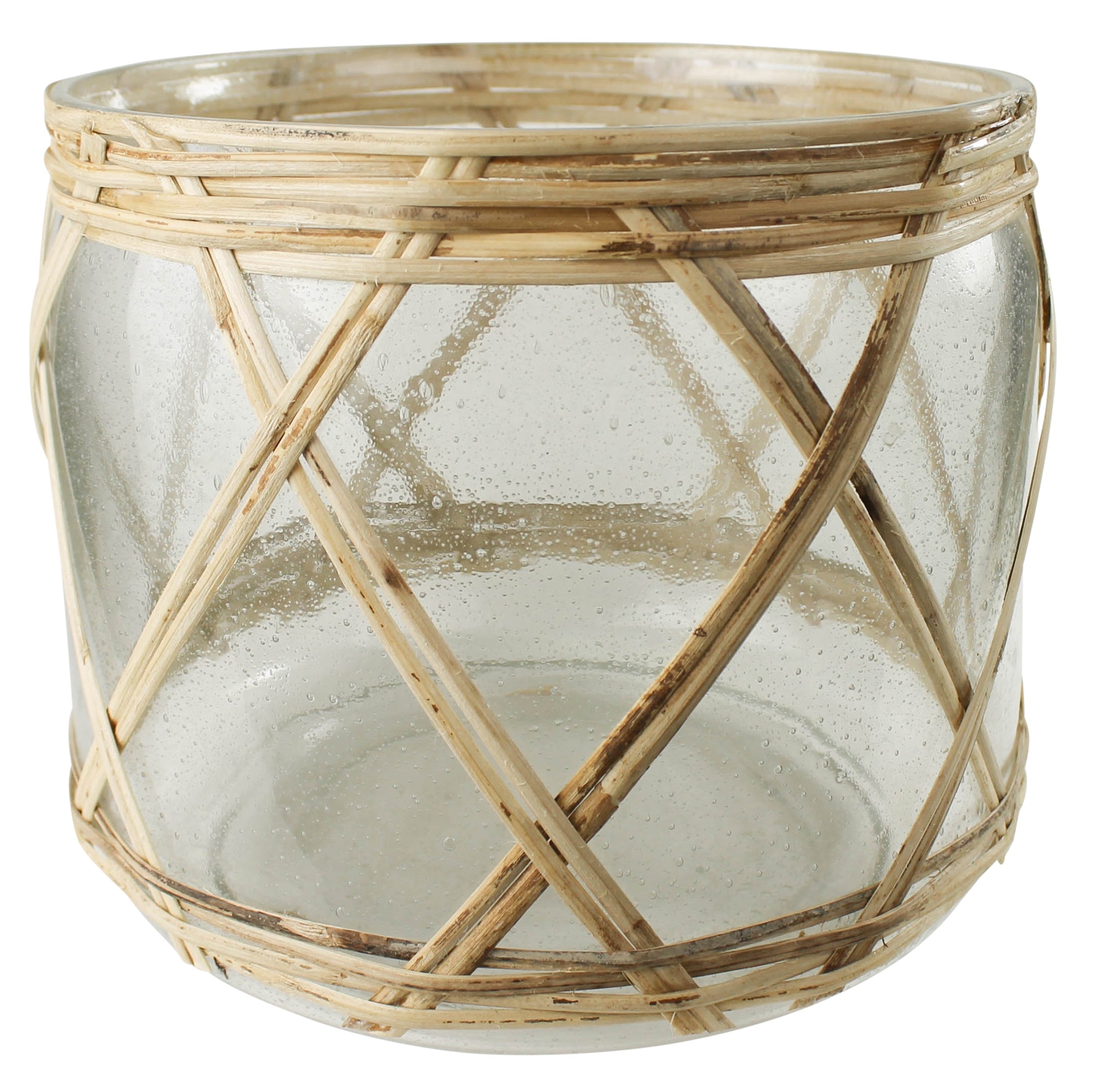 Cairo Hurricane, Glass & Rattan - Lrg