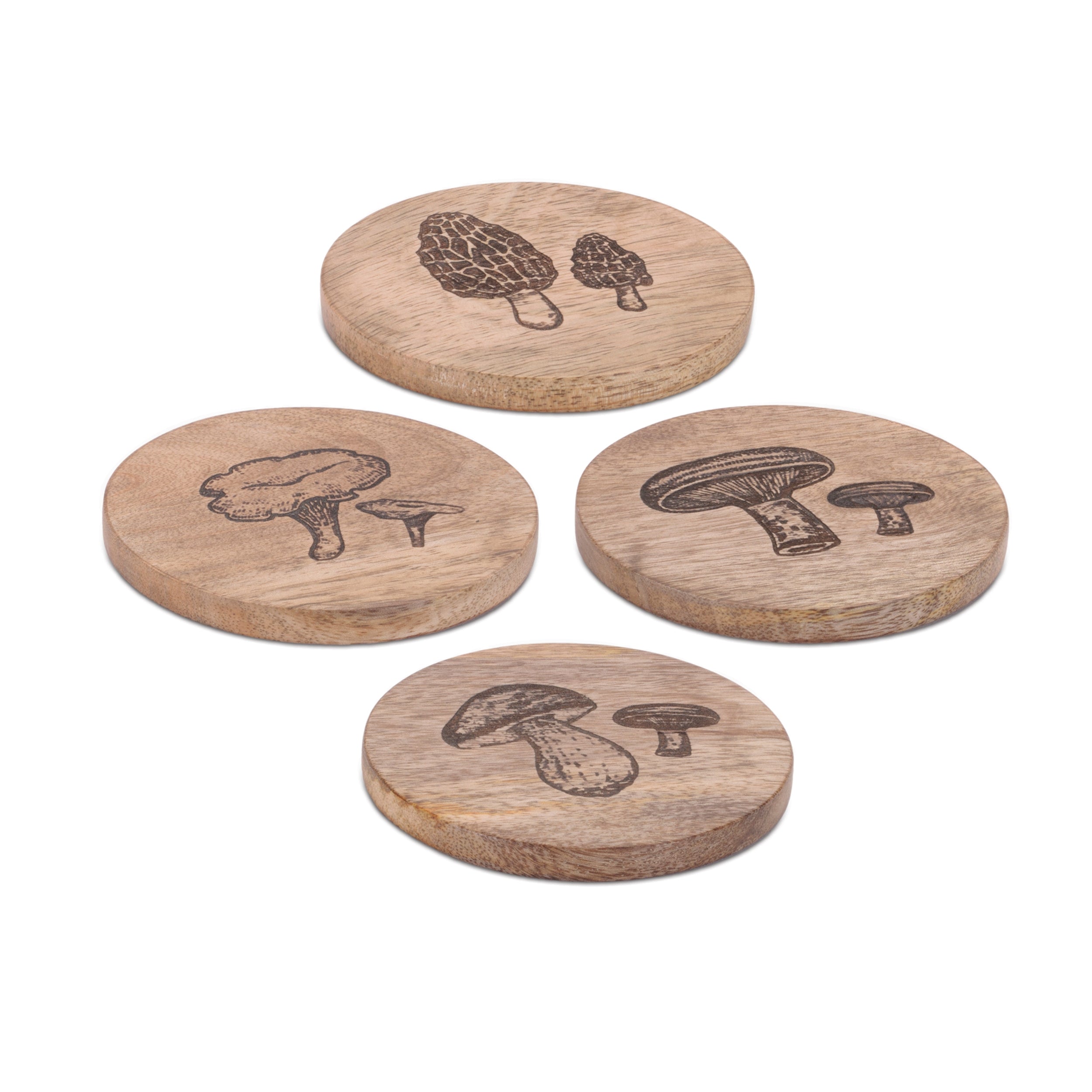Coaster (Set of 4) 4”D Wood