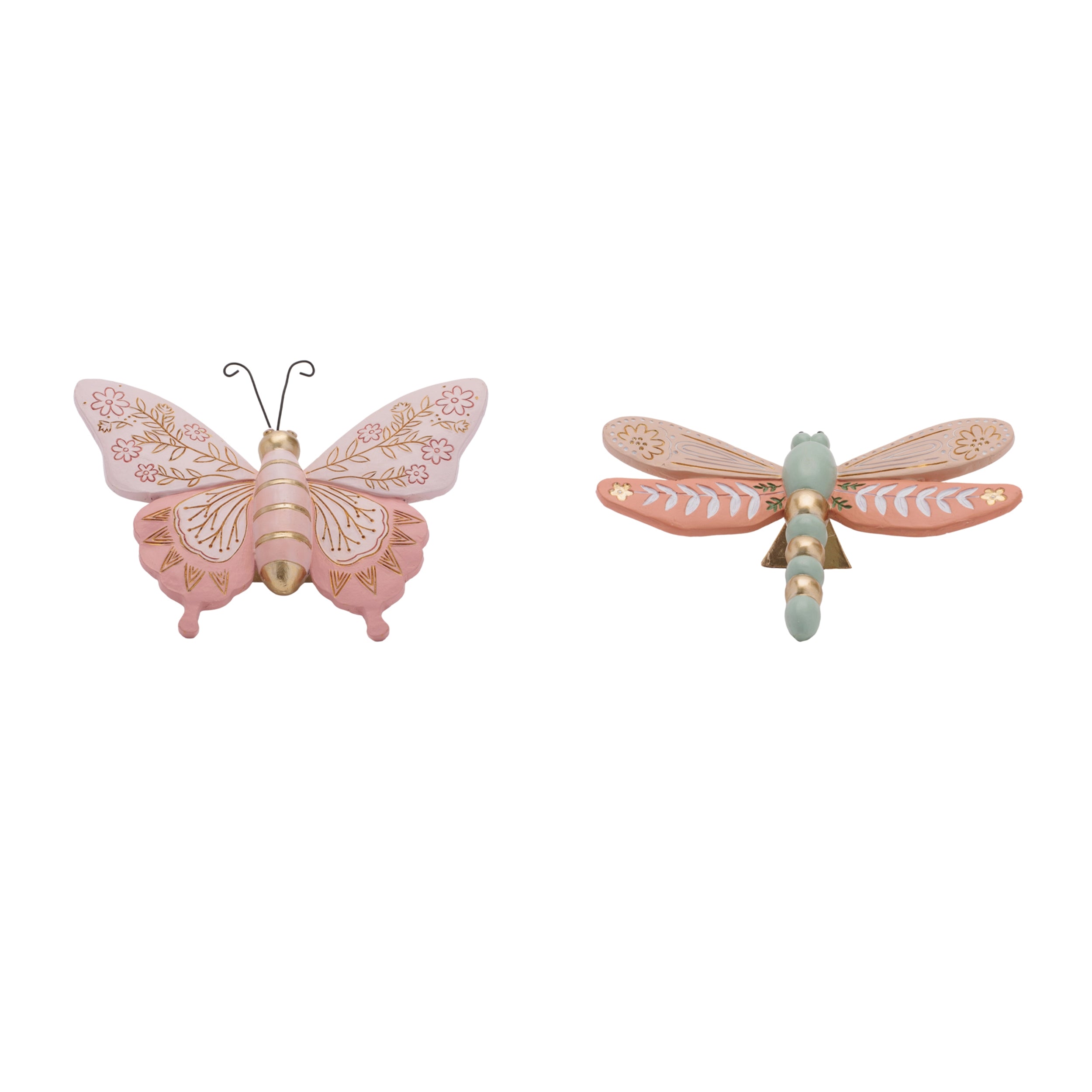 Butterfly/Dragonfly (2 Asst) 4"L x 6.5"W x 2"H Resin
