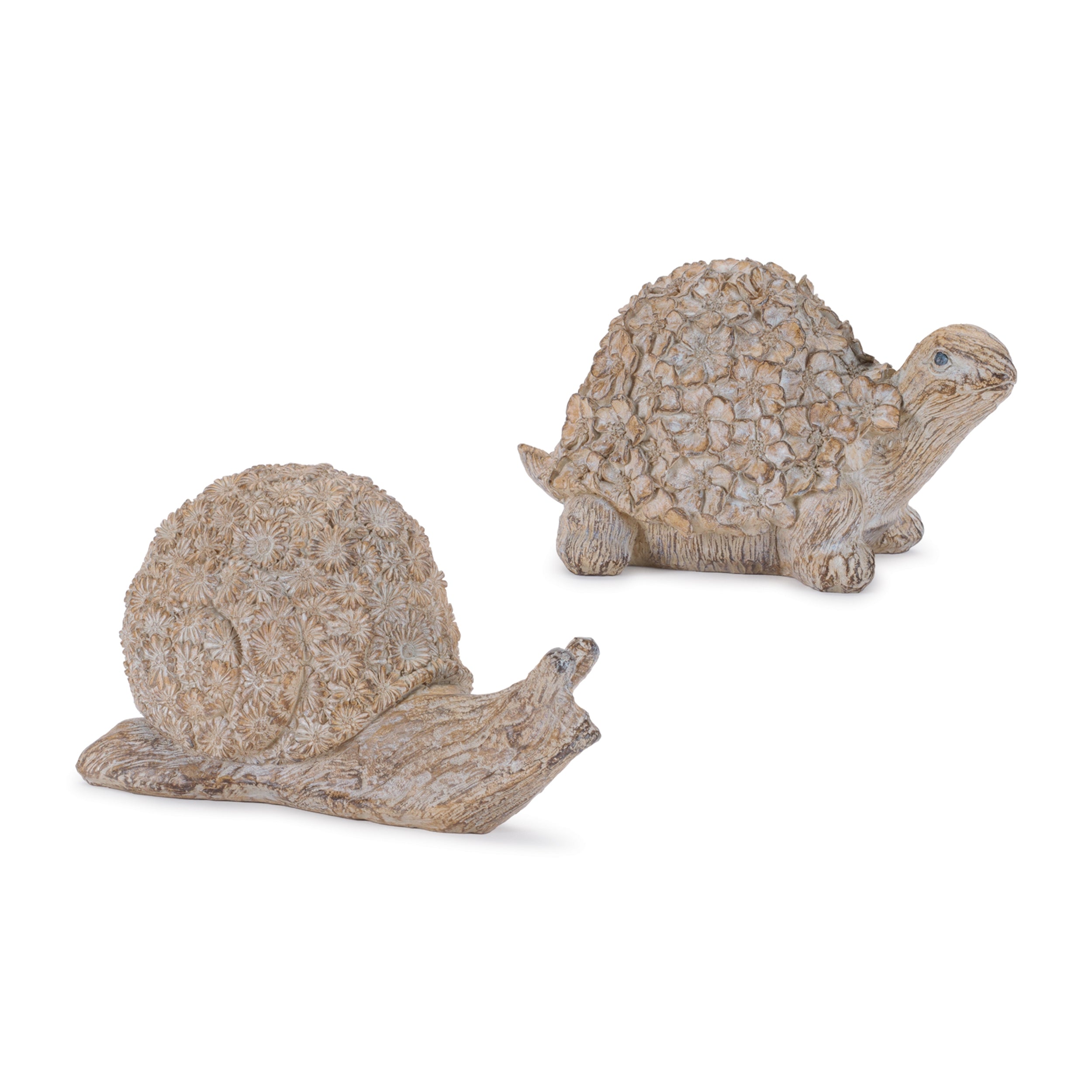 Turtle and Snail (2 Asst) 4”H Resin