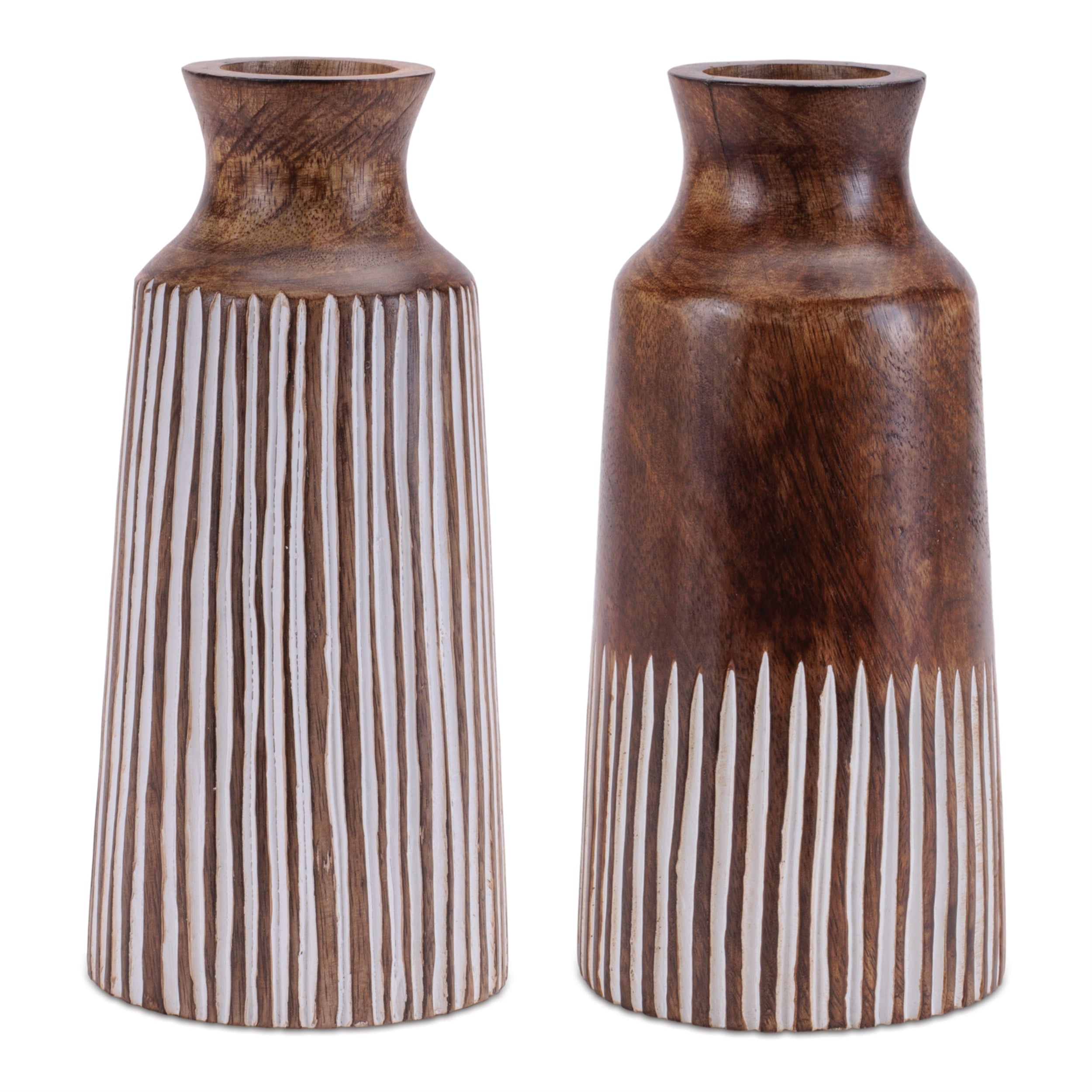 Vase (2 Asst) 8”H Wood