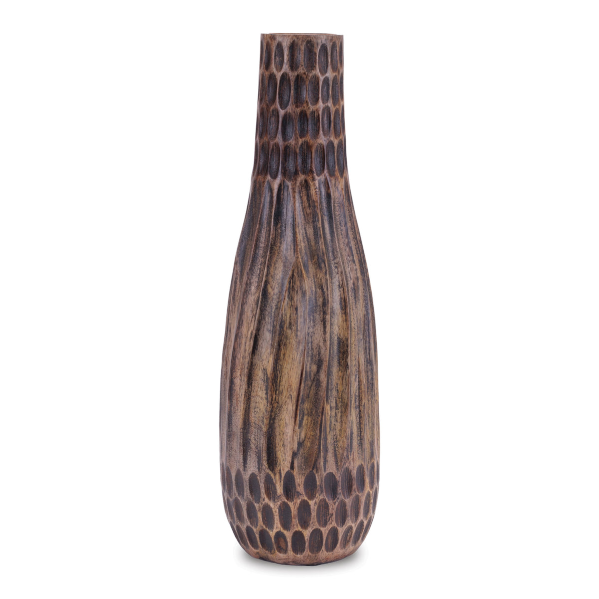 Modern Decorative Wood Vase 18"H