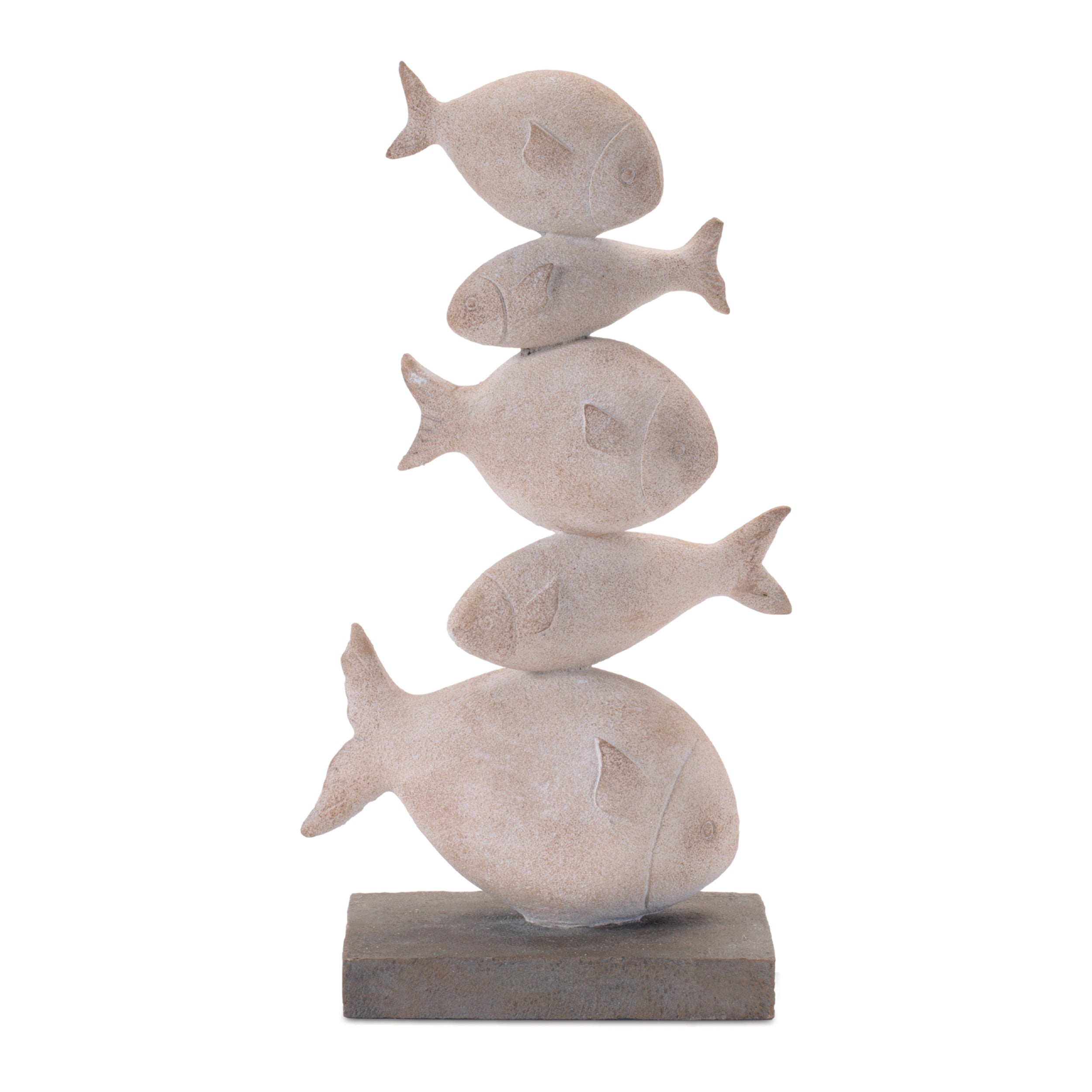 Fish Stack on Base 11.25”H Resin