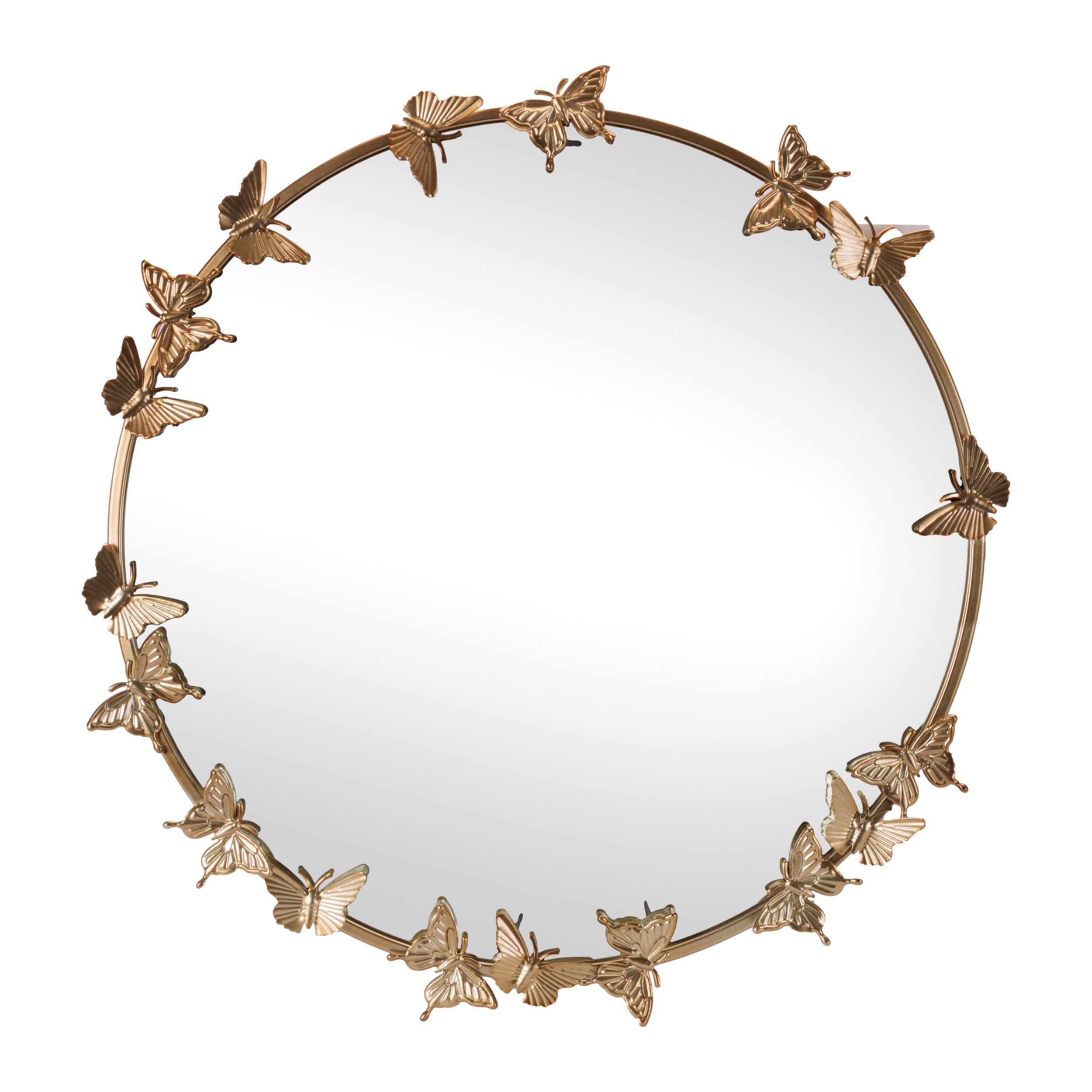 Butterfly Wall Mirror 24”D Metal/Iron