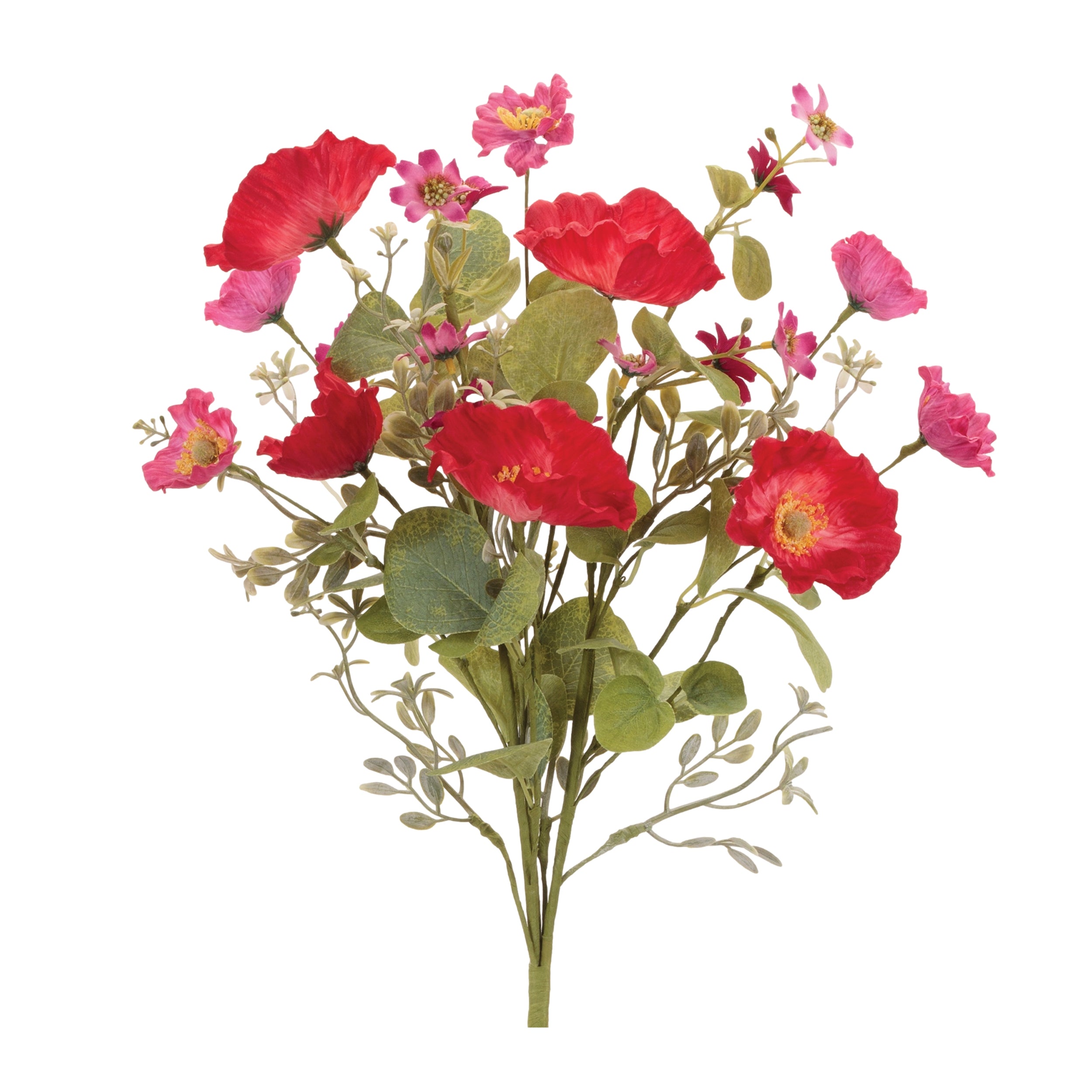 Mixed Poppy Bush 21”H EVA/Polyester