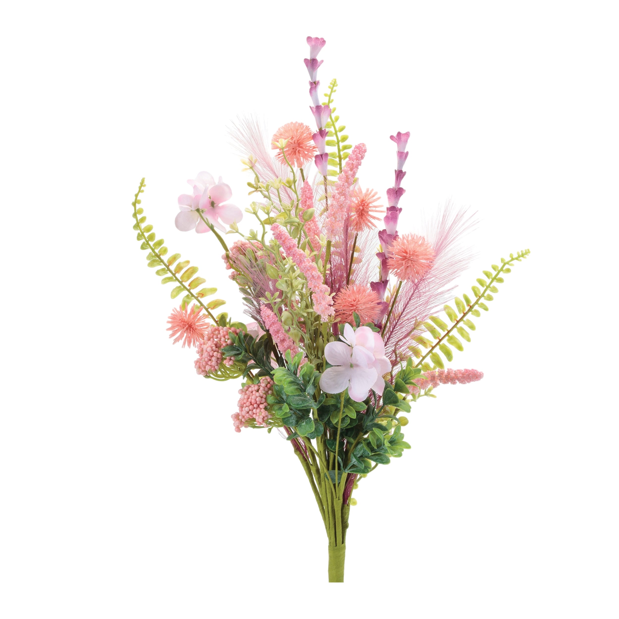 Mixed Floral Bush 18.5”H Polyester/