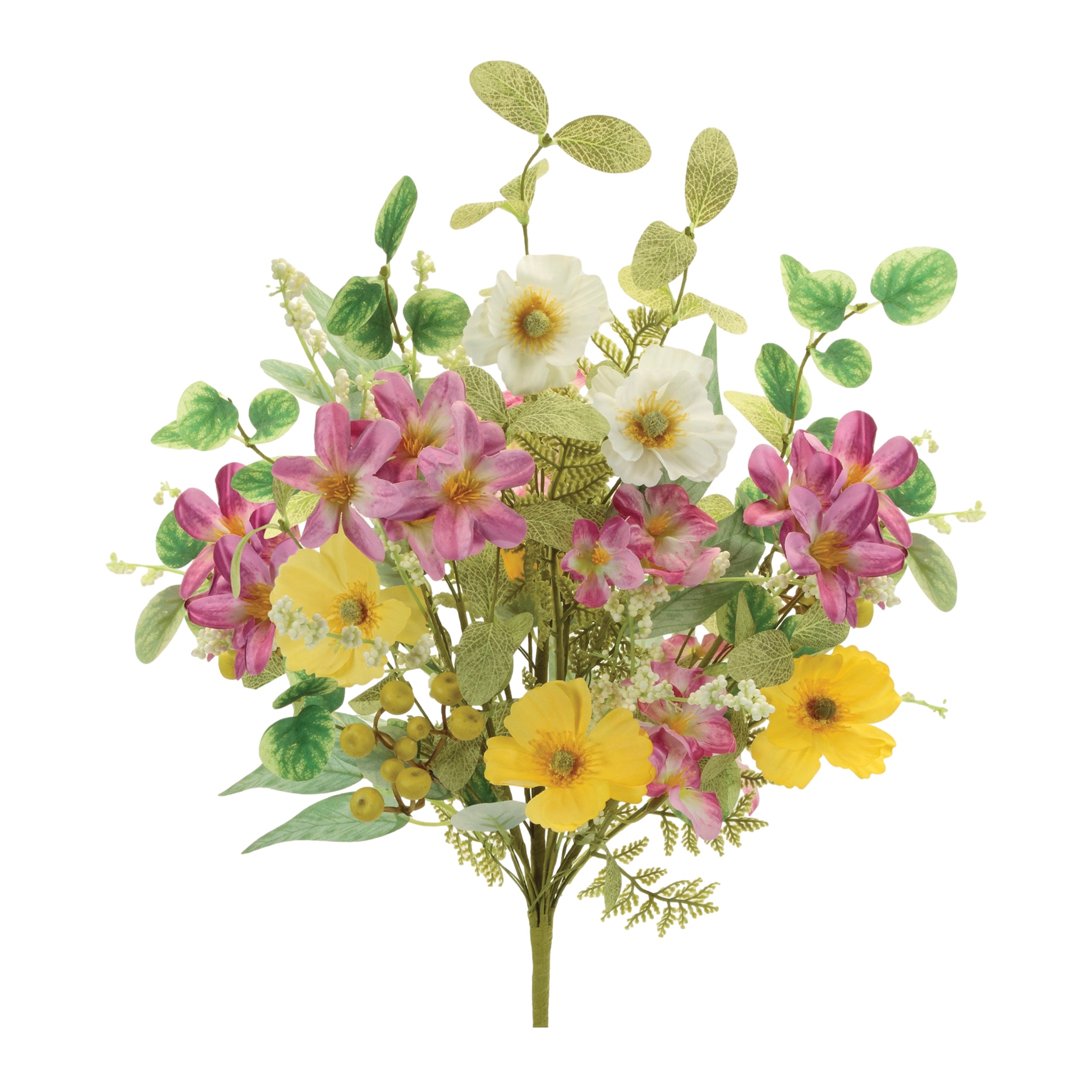 Mixed Floral Bush 17”H Polyester