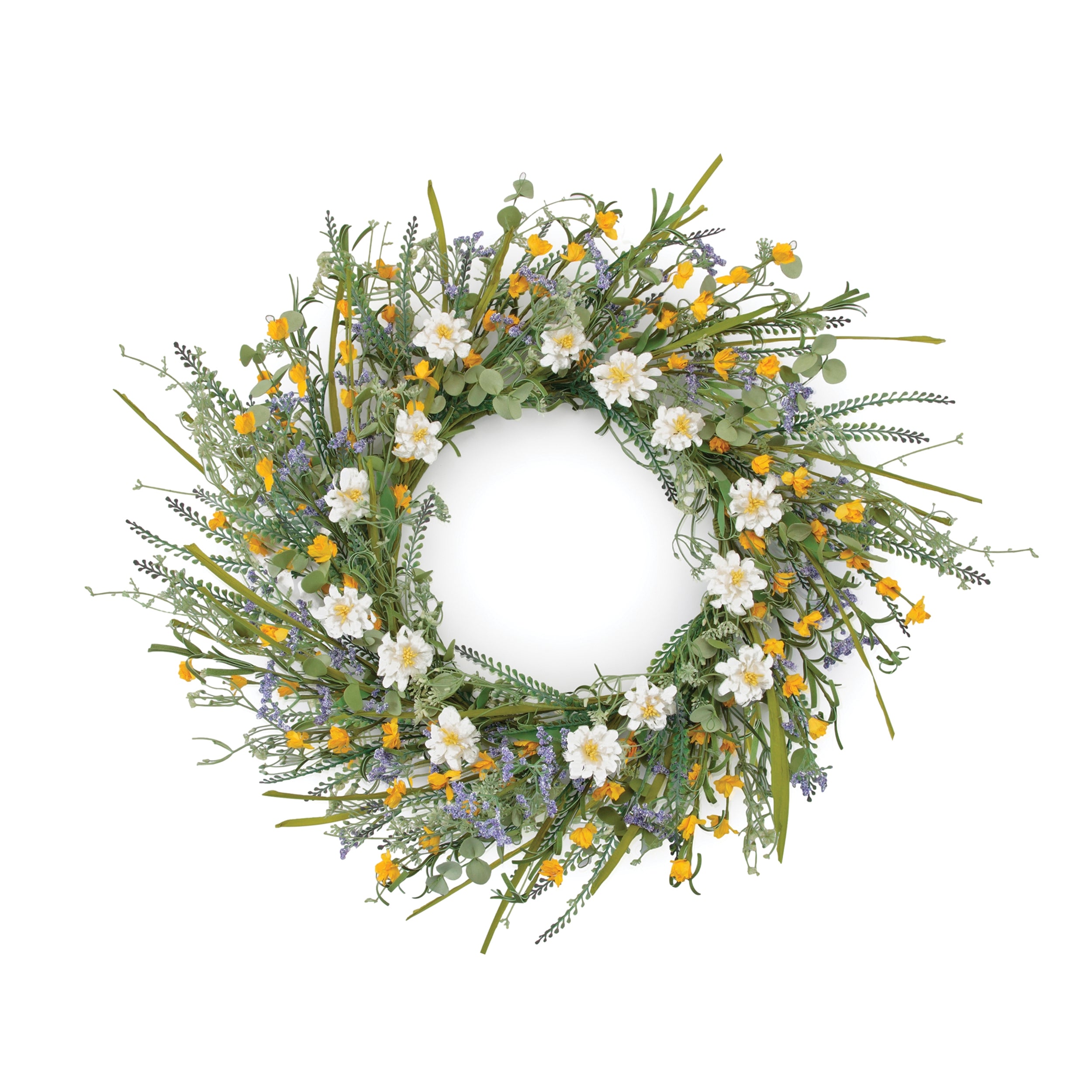 Mini Daisy Wreath 22"D Faux Floral Materials