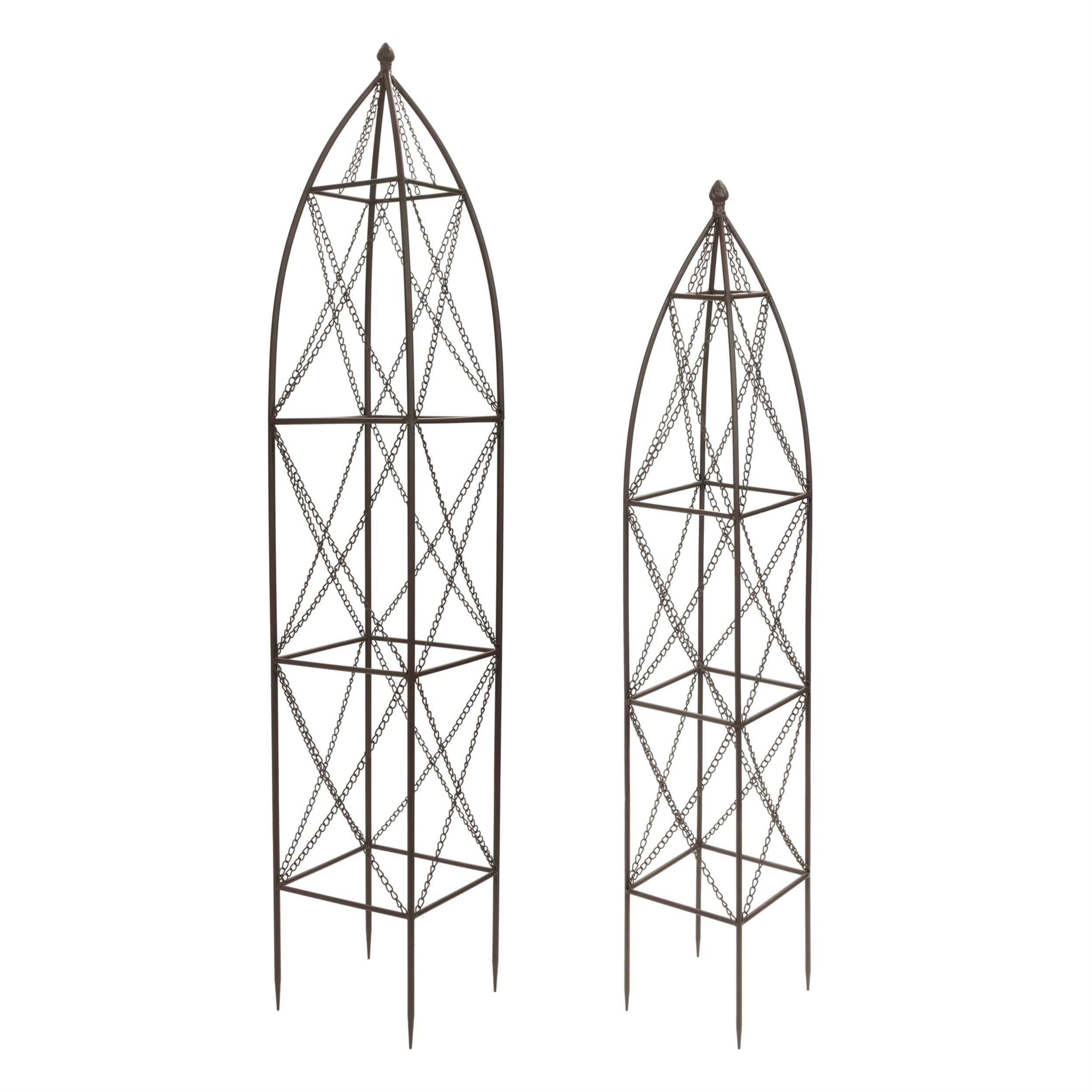 Trellis (Set of 2) 8"SQ x 51.5"H, 10"SQ x 60"H Iron
