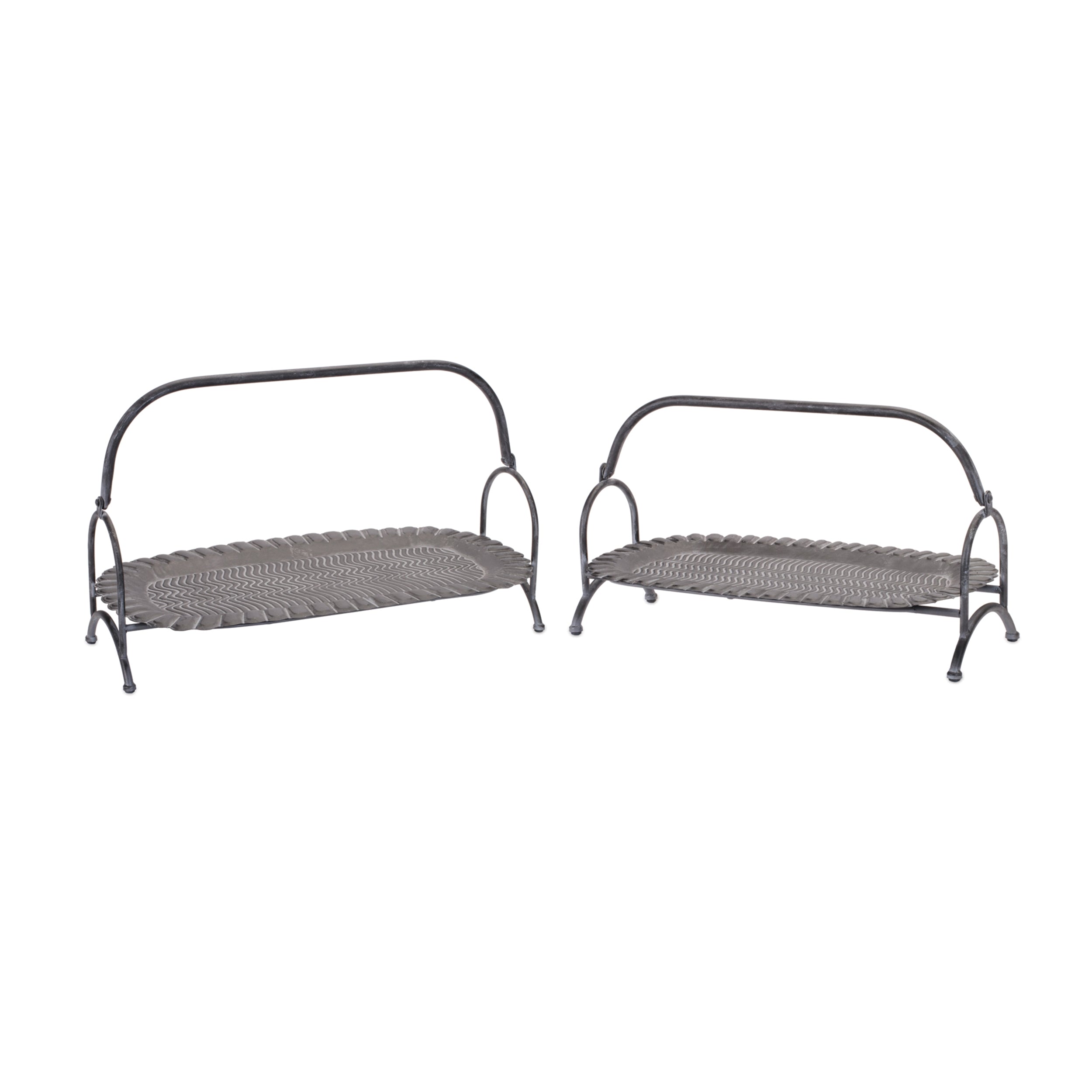 Tray (Set of 2) 18"L x 10"H, 21.75"L x 13.25"H Metal