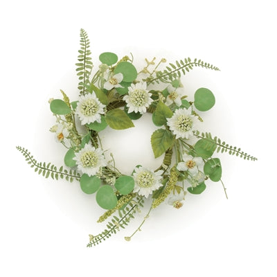 Mixed Floral Candle Ring 12.5"D Polyester (Fits a 4" Candle)