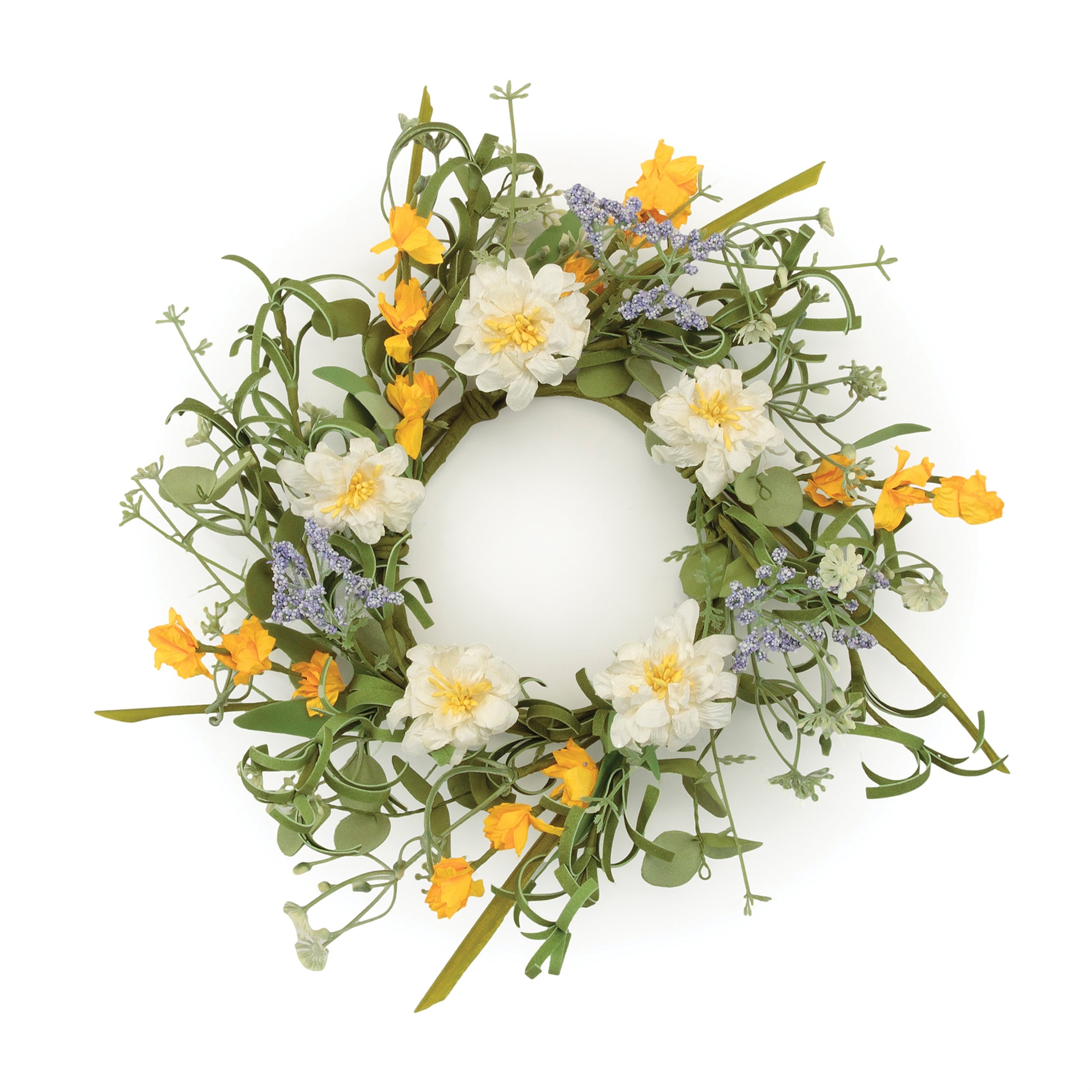 Mixed Floral Wreath 10"D Polyester (Fits a 4" Candle)