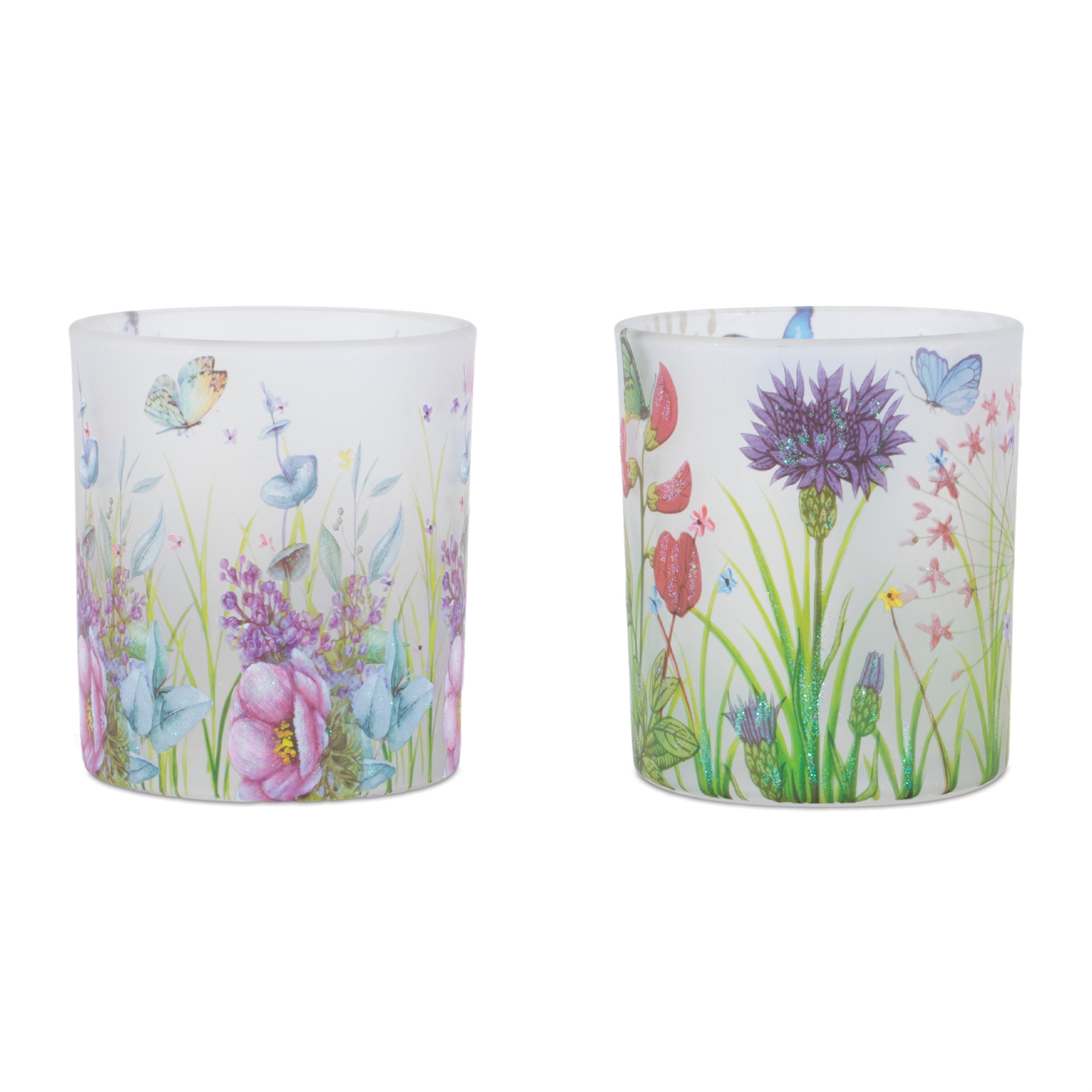 Votive Holder (2 Asst) 3"D x 3.5"H Glass