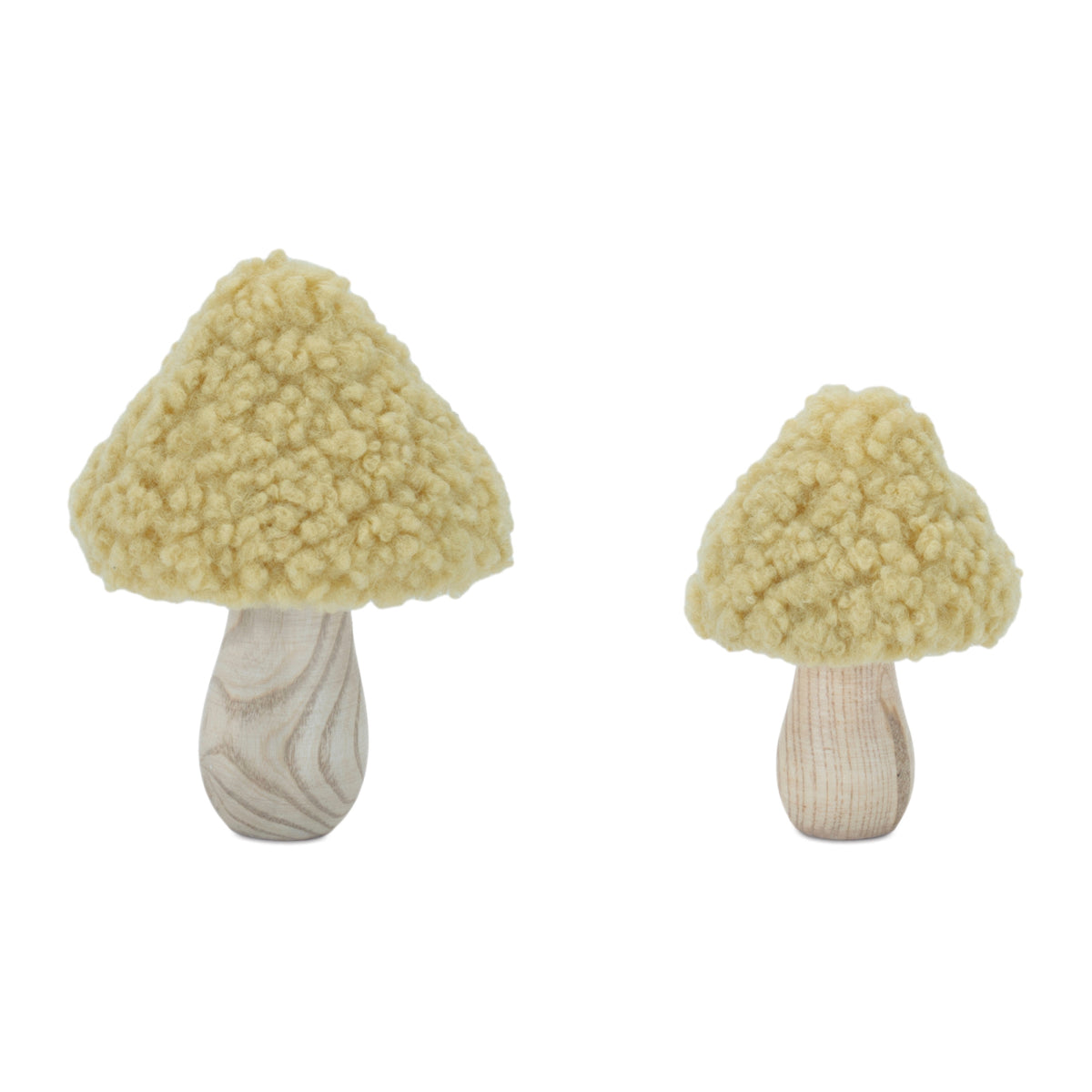 Wood & Fabric Mushroom Figurines (S/2)