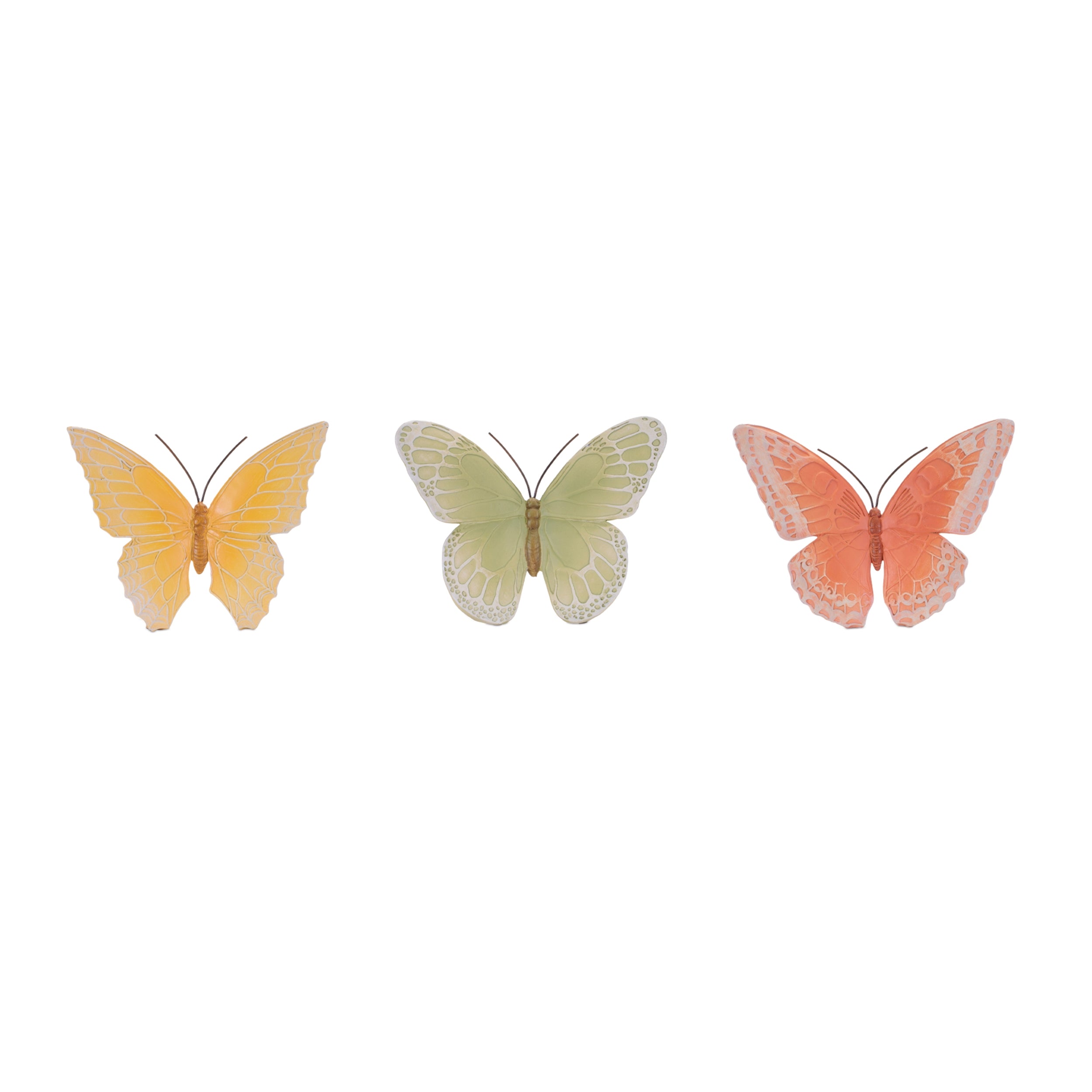 Butterfly (3 Asst) 6.75"L x 5.5"H, 7"L x 5.5"H, 7.25"L x 5.75"H Resin