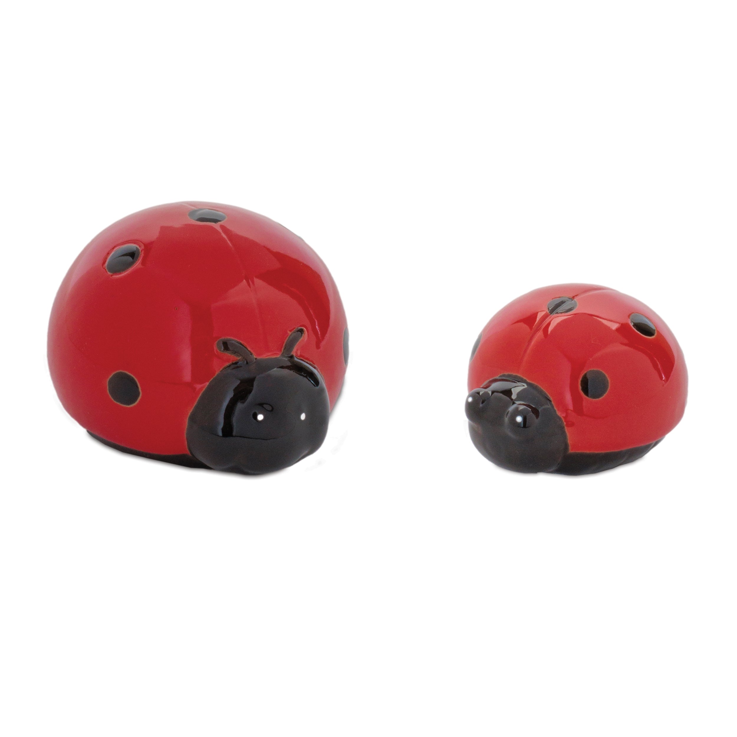 Lady Bug (Set of 2) 1.25"H, 1.75"H Stoneware