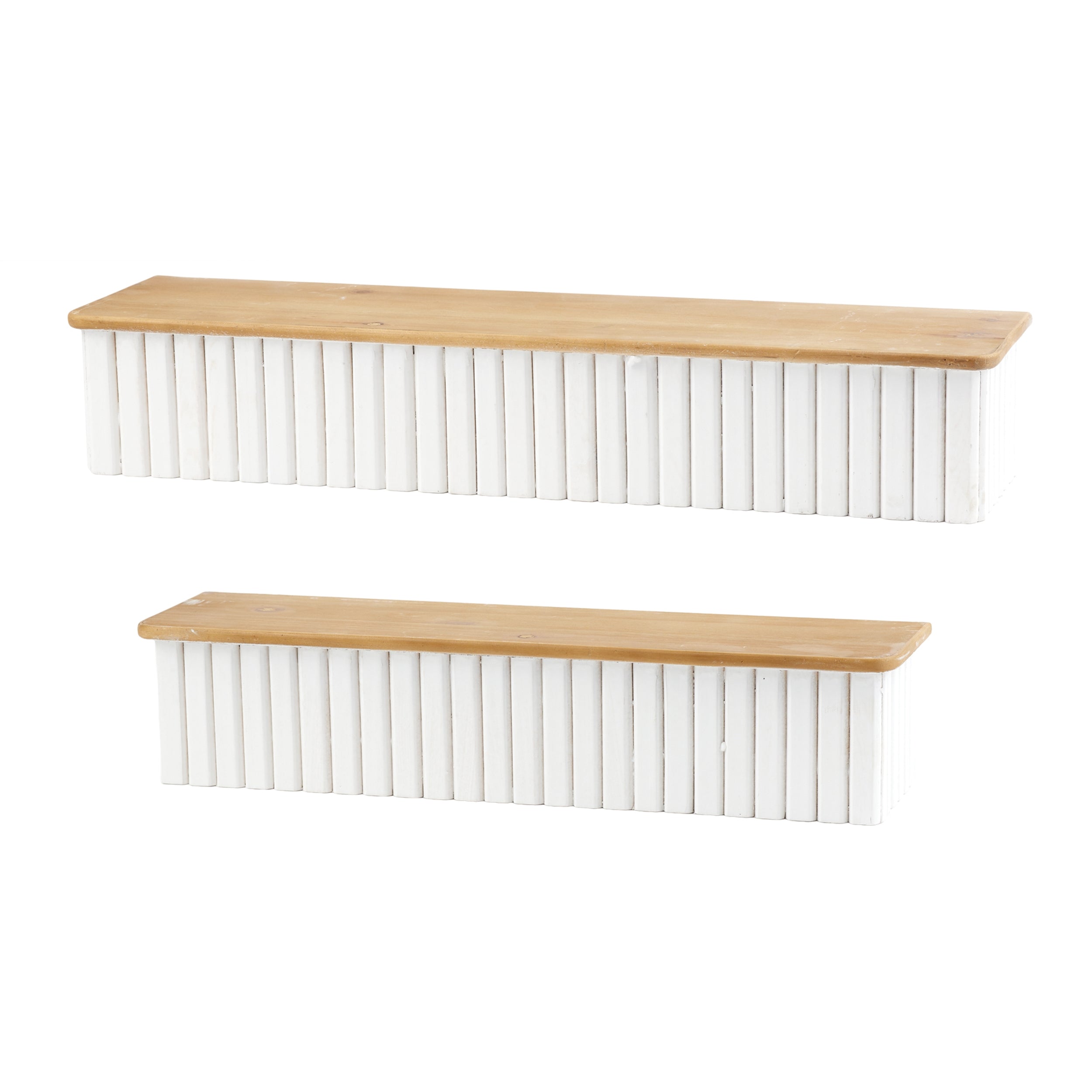 Wall Shelf (Set of 2) 18"L x 4.75"W x 4"H, 22"L x 5.5"W x 4"H Wood