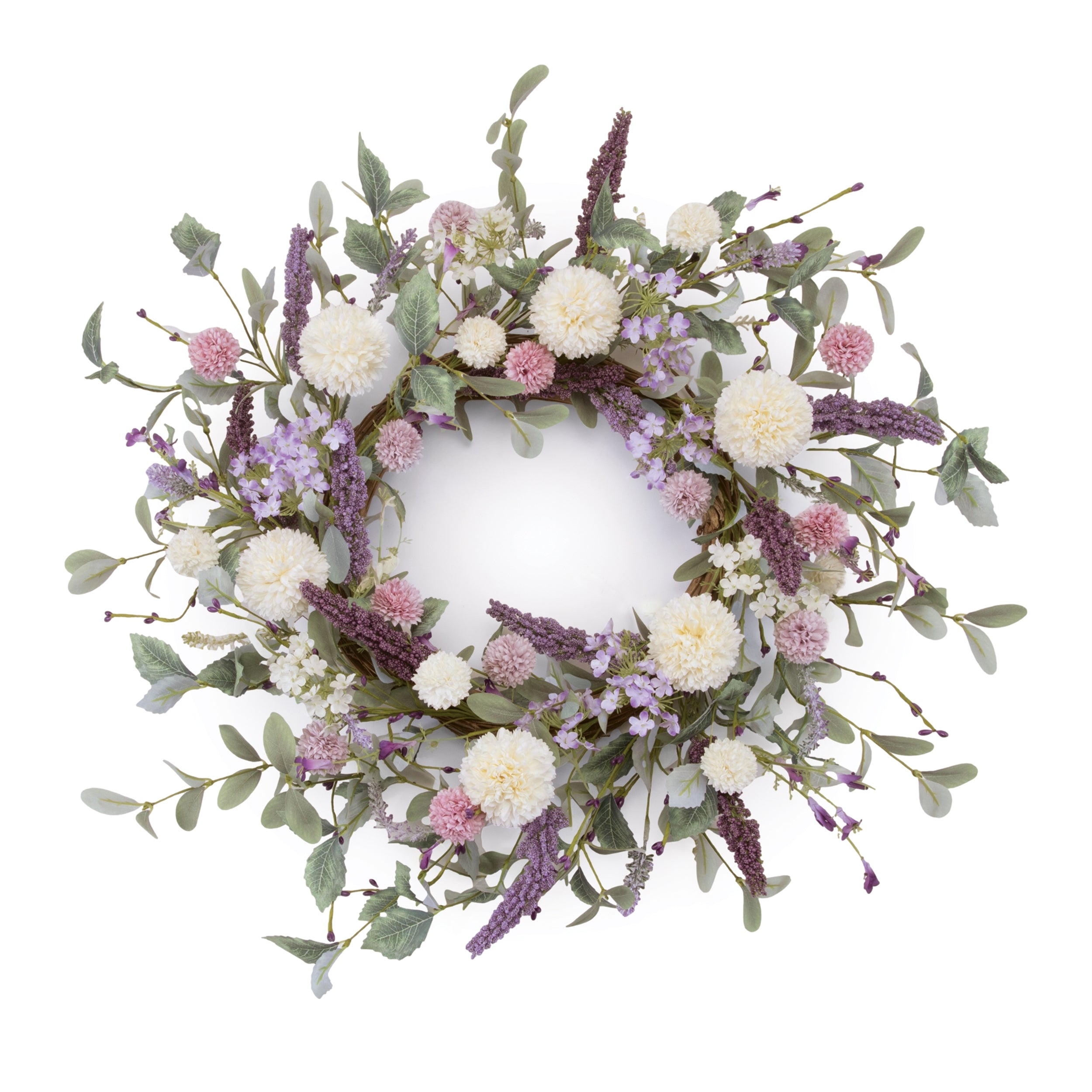 Mixed Floral Wreath 22”D Polyester