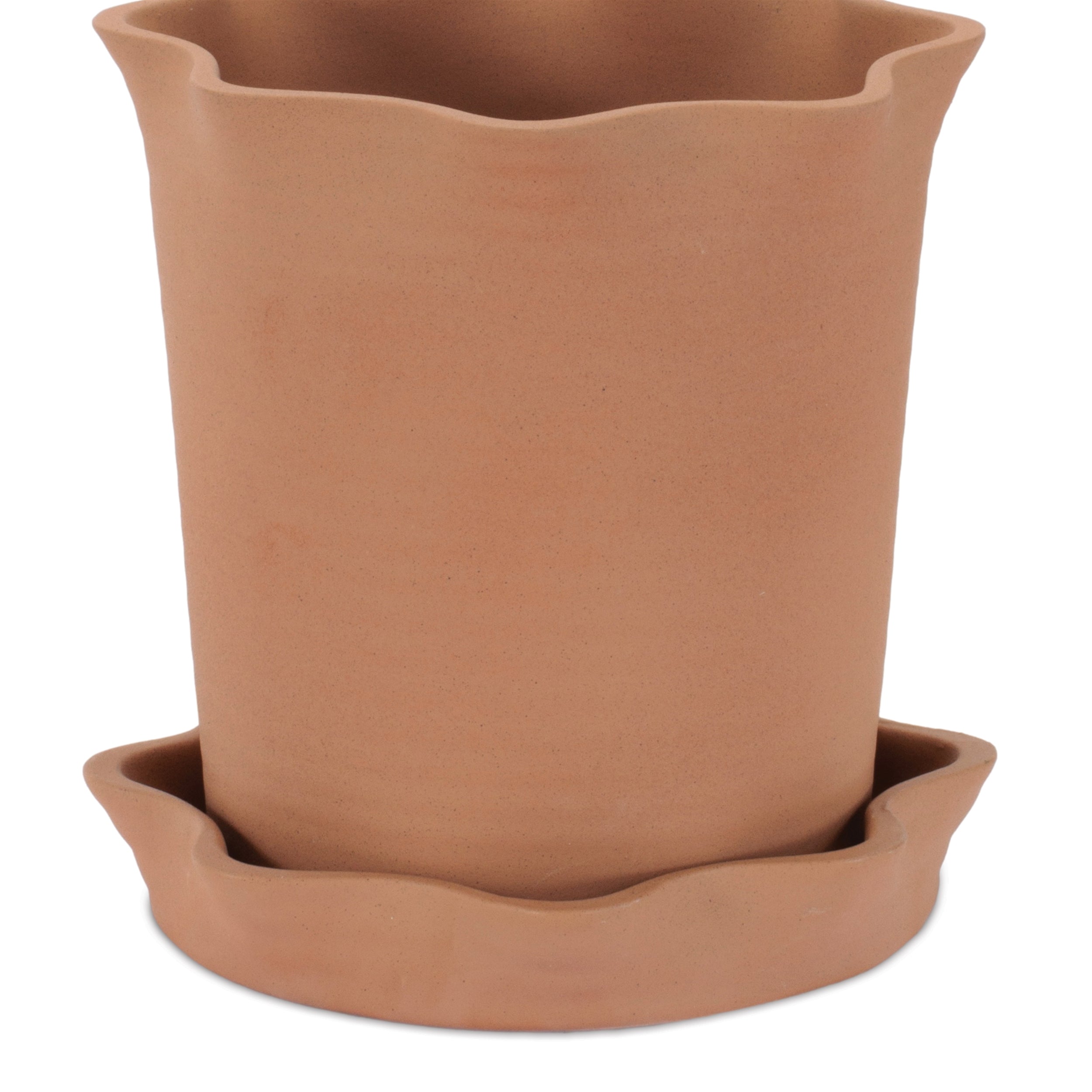 Container w/Saucer 6.5"D x 7"H Ceramic