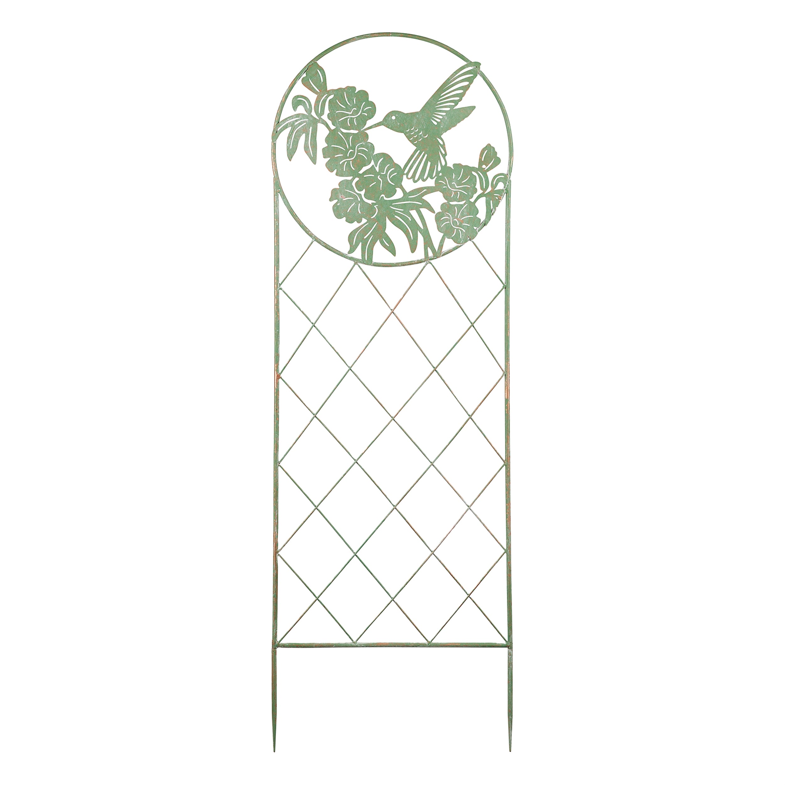 Trellis w/Hummingbird 49”H Metal