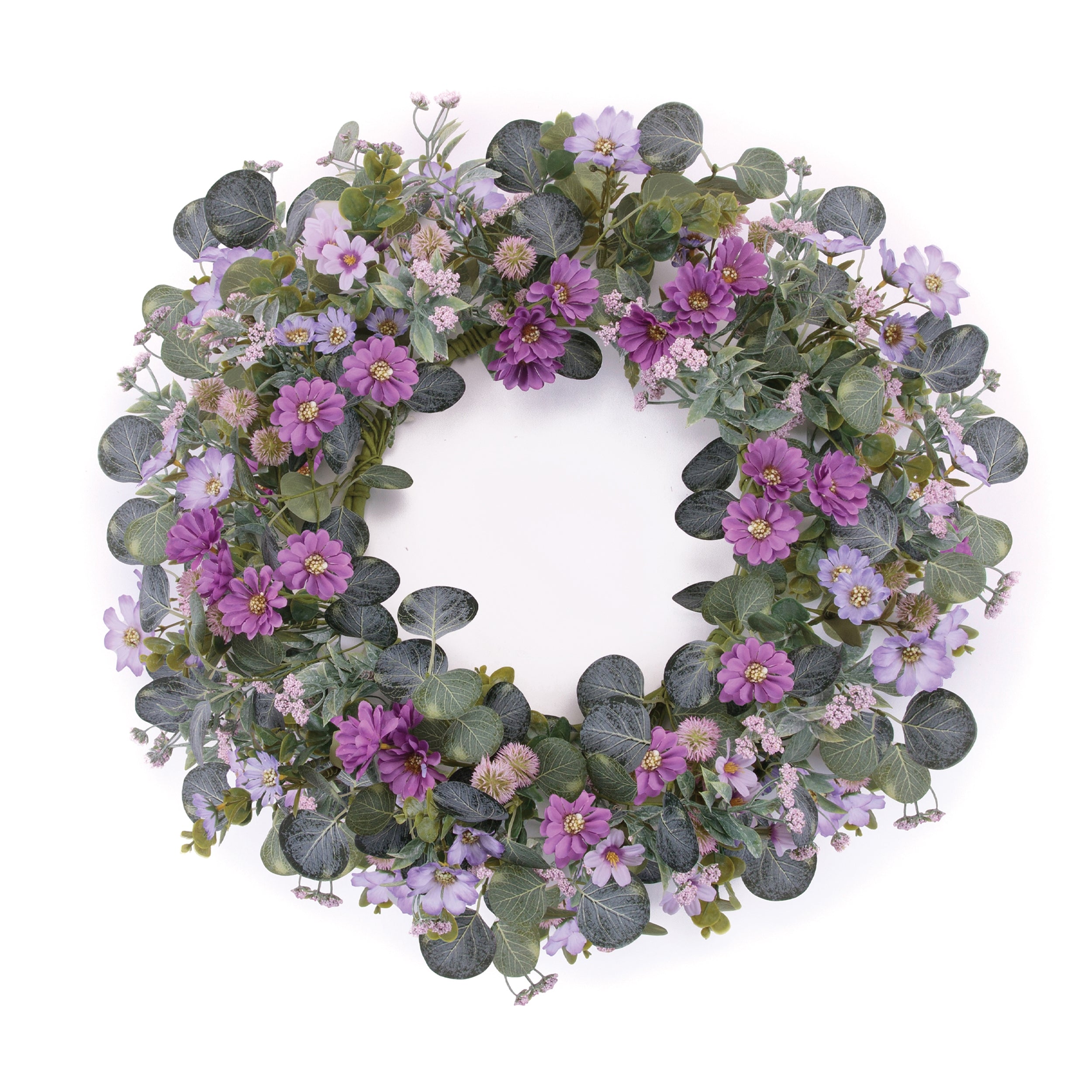 Mixed Floral Wreath 22"D Faux Floral Materials